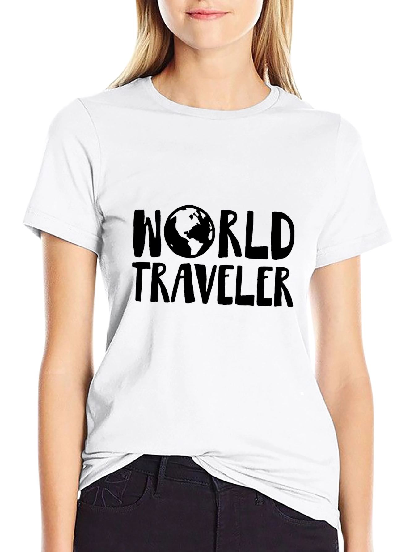 World Traveler Graphic Tee - Black Cotton