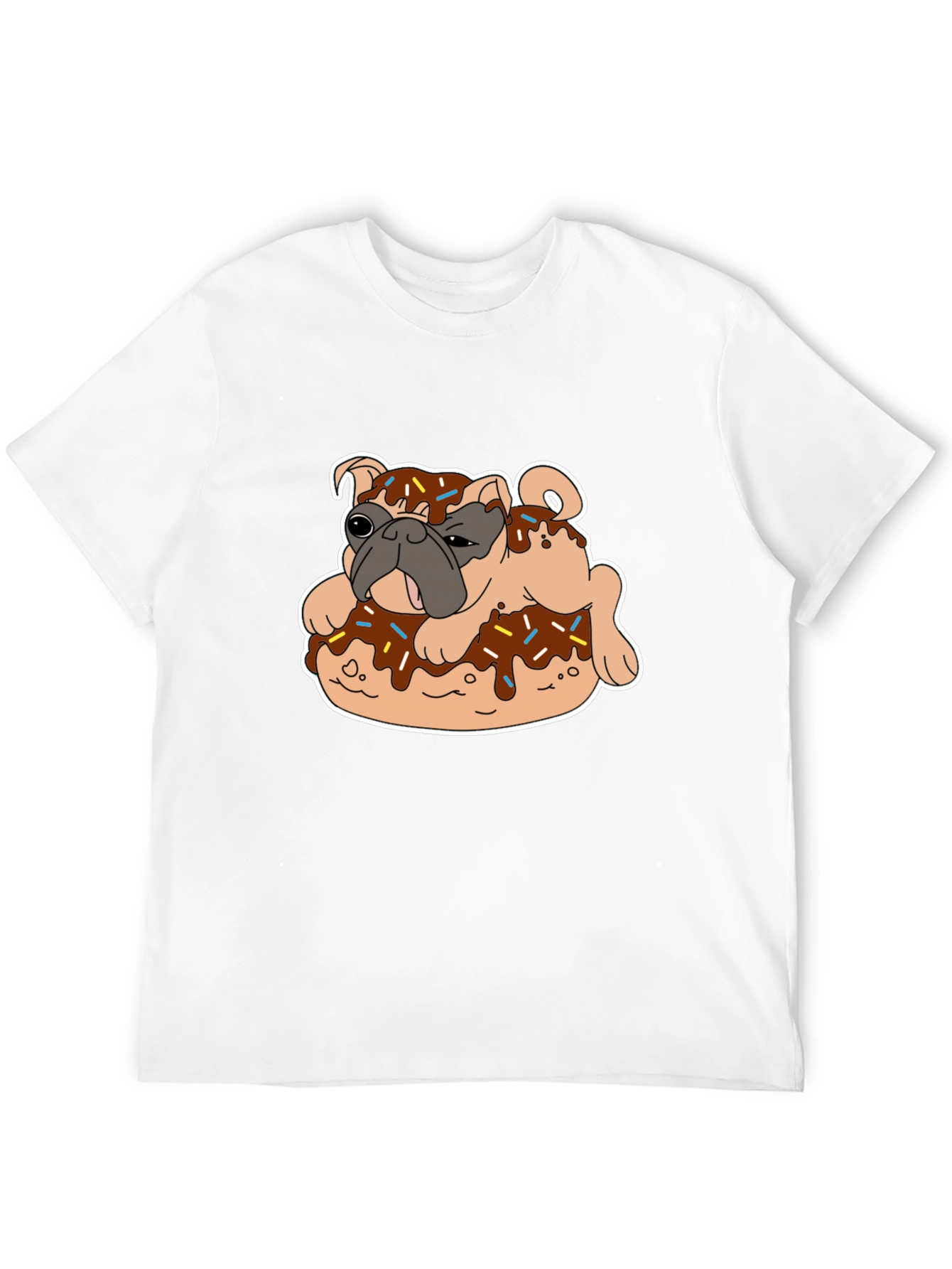 Pug on Donut Graphic Tee - Black T-Shirt