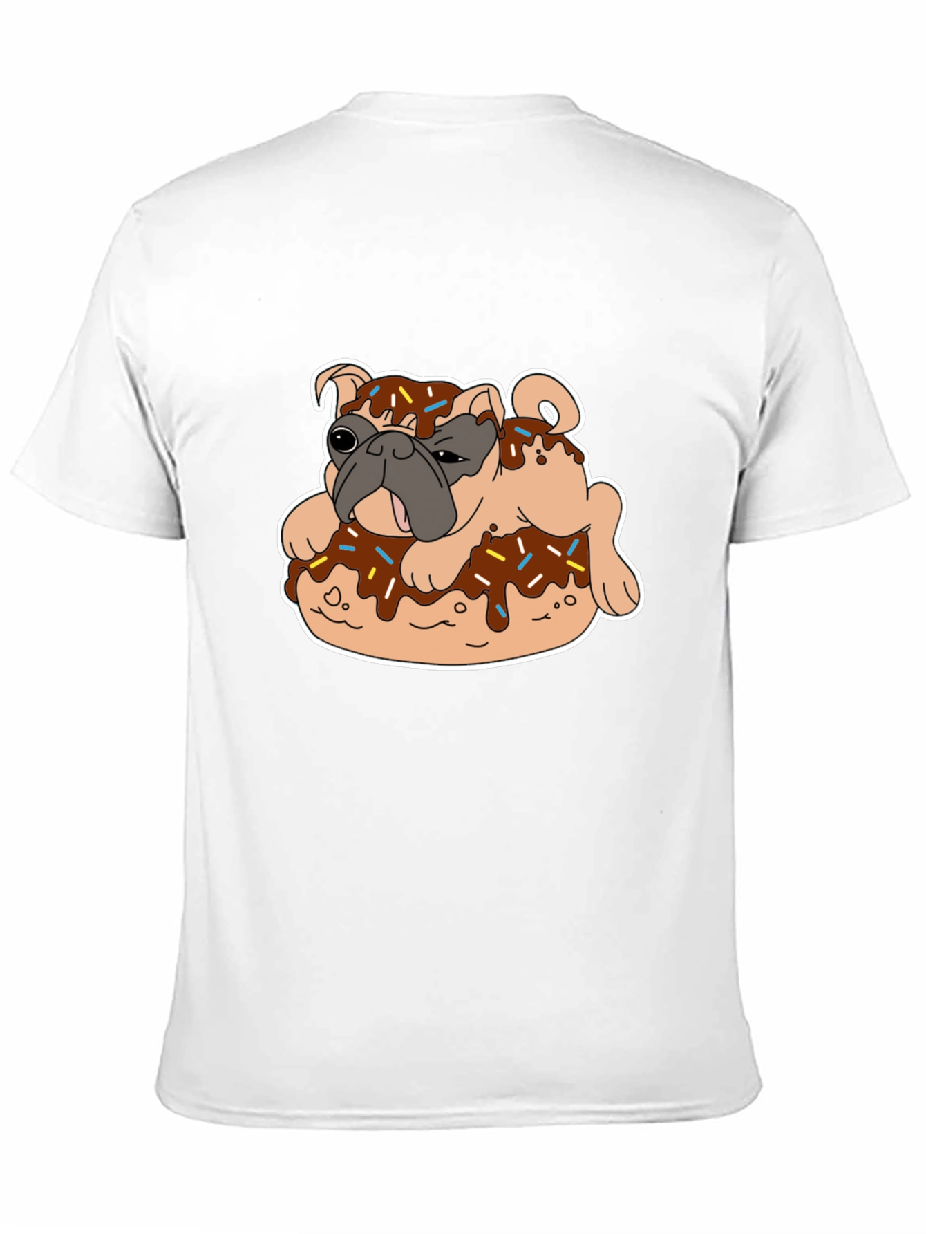 Pug on Donut Graphic Tee - Black T-Shirt