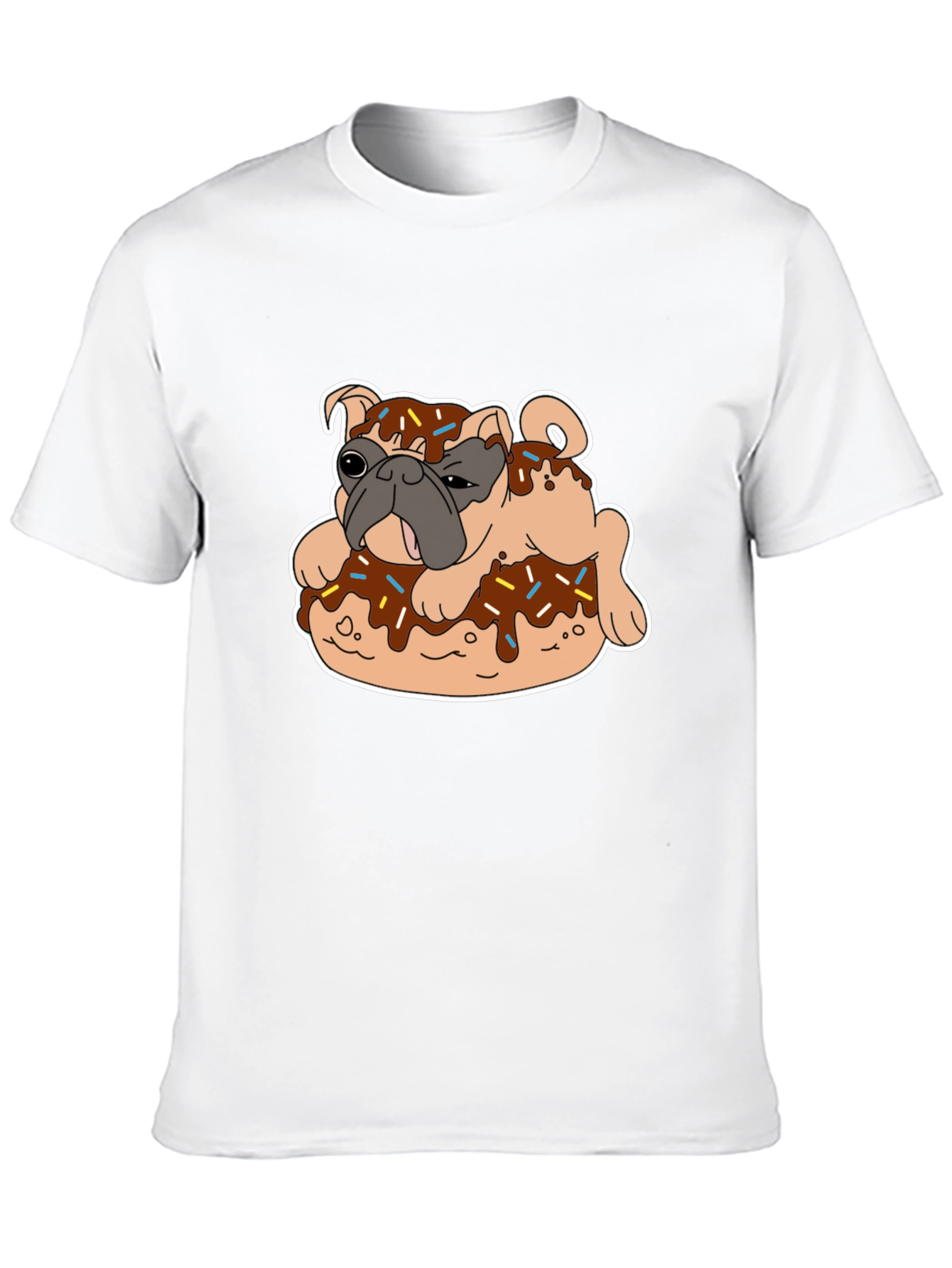 Pug on Donut Graphic Tee - Black T-Shirt
