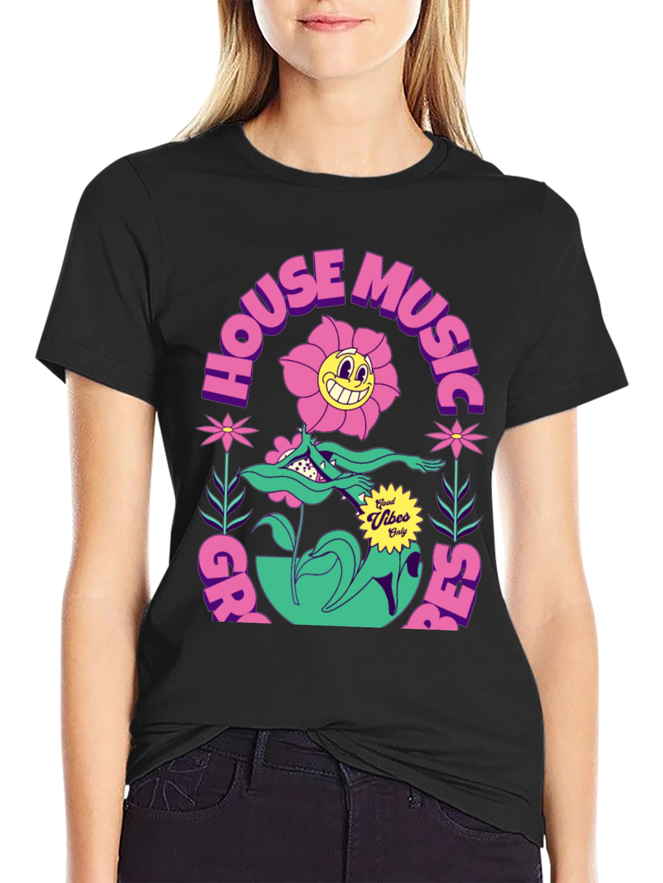 Groovy House Music Tee - Good Vibes Only