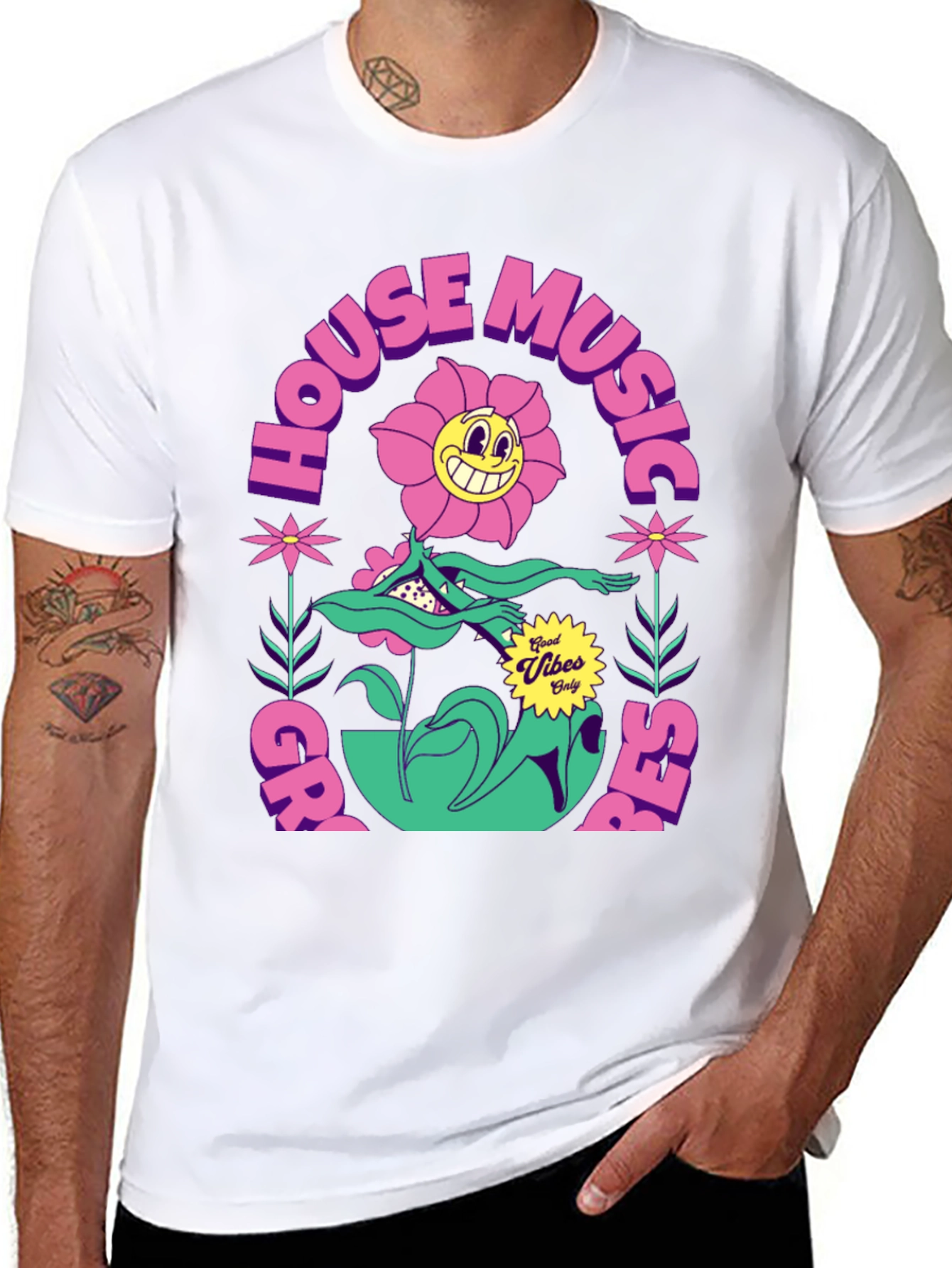 Groovy House Music Tee - Good Vibes Only