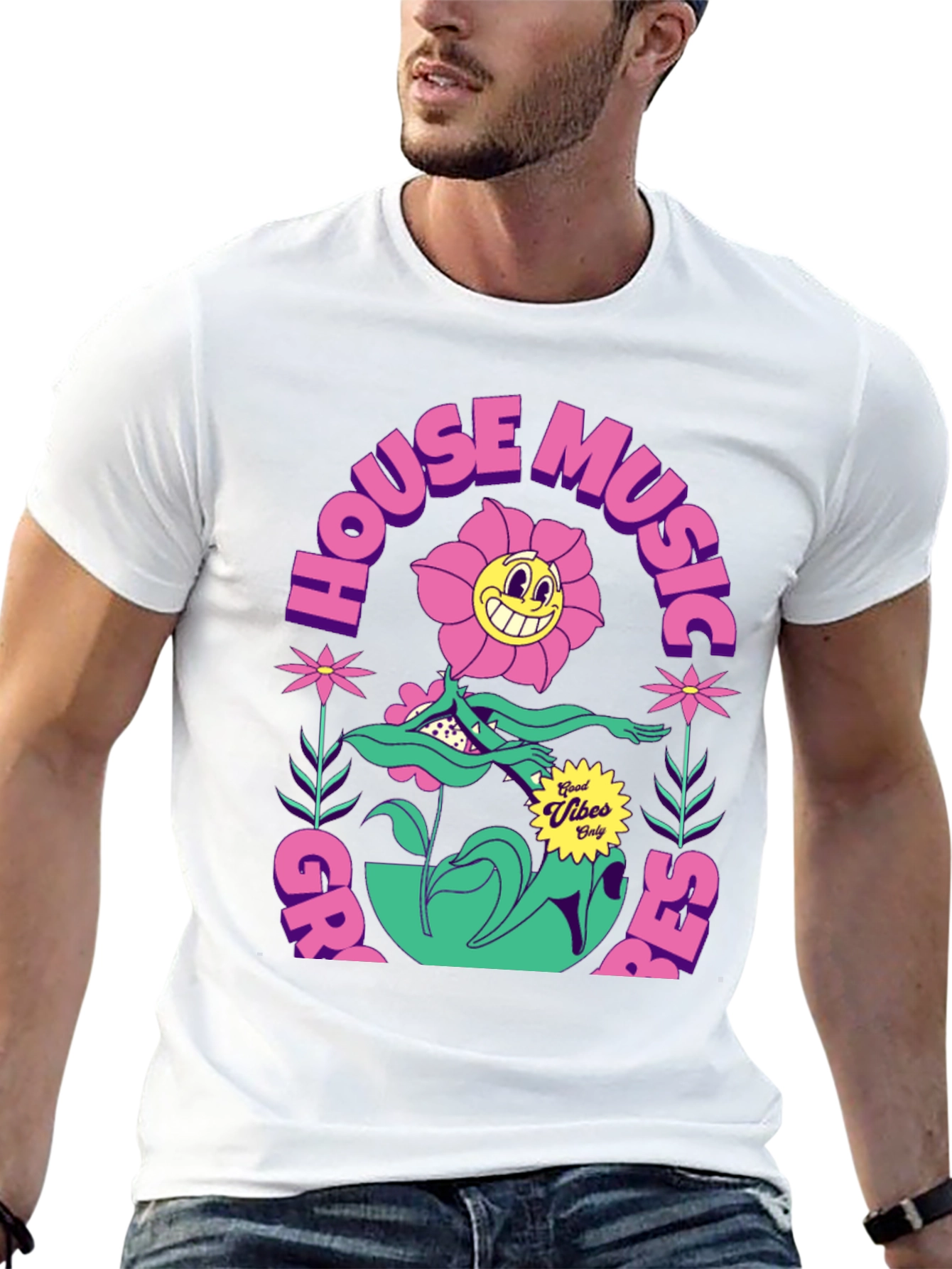 Groovy House Music Tee - Good Vibes Only