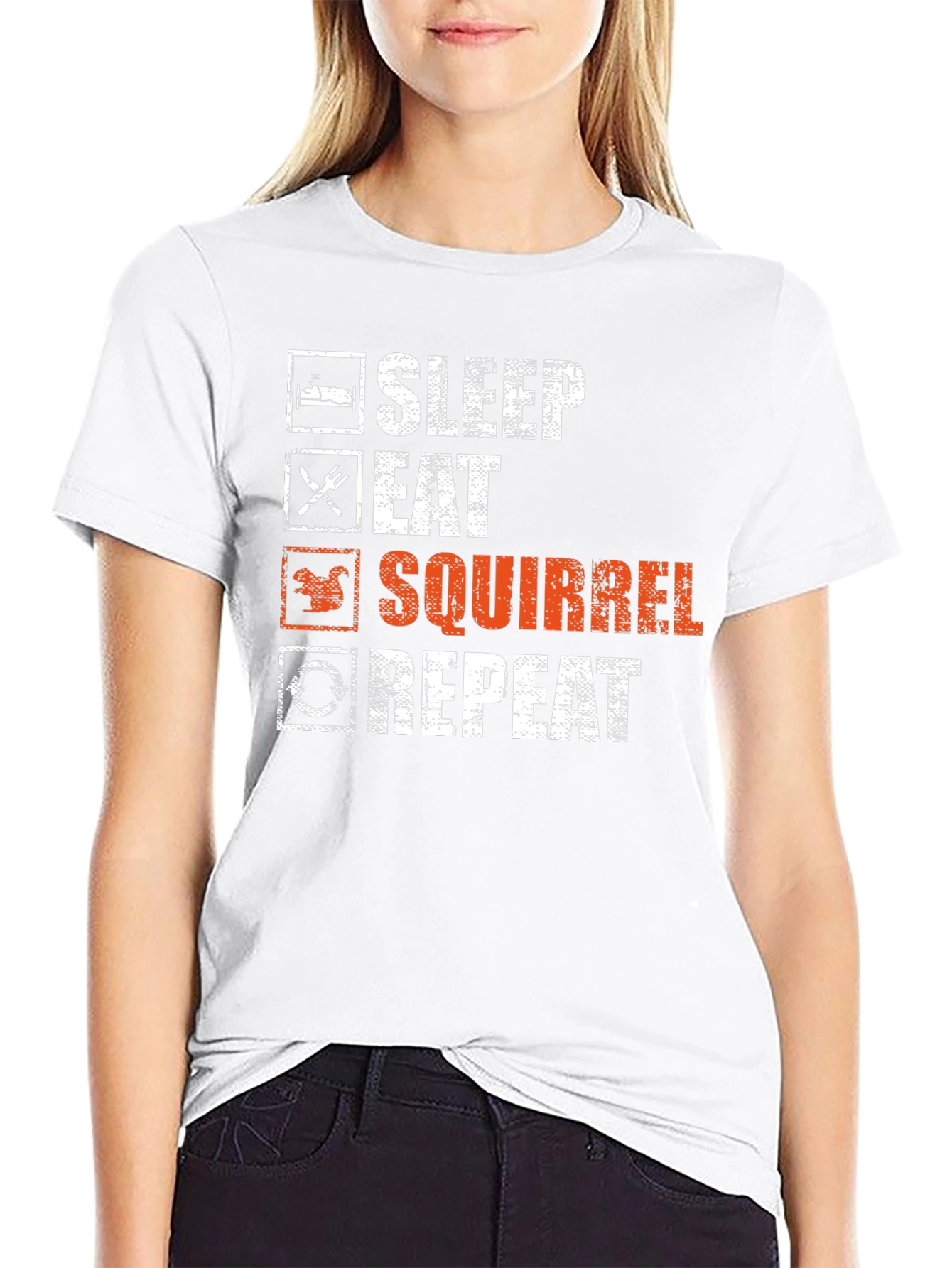 Sleep Eat Squirrel Repeat Graphic T-Shirt