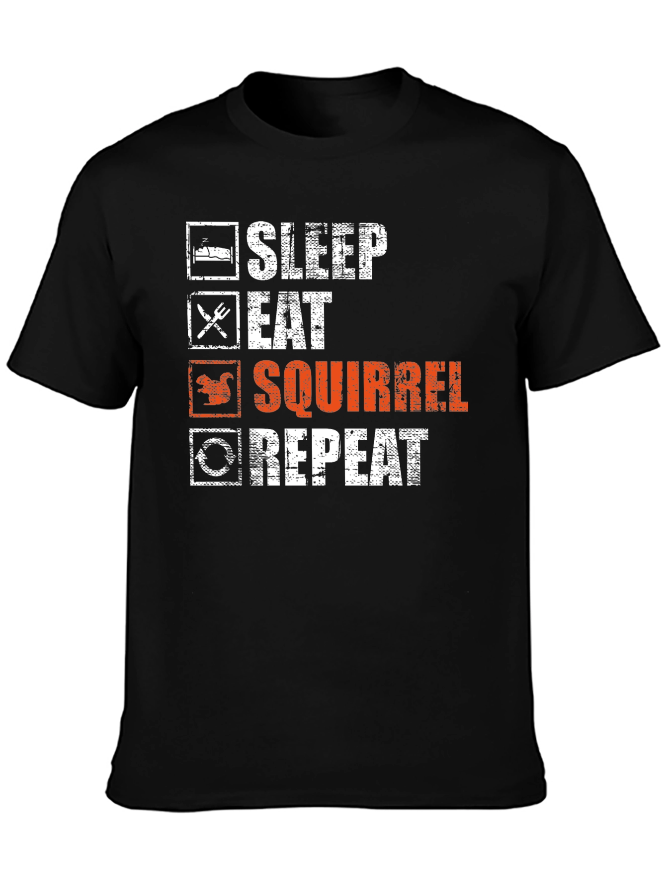 Sleep Eat Squirrel Repeat Graphic T-Shirt