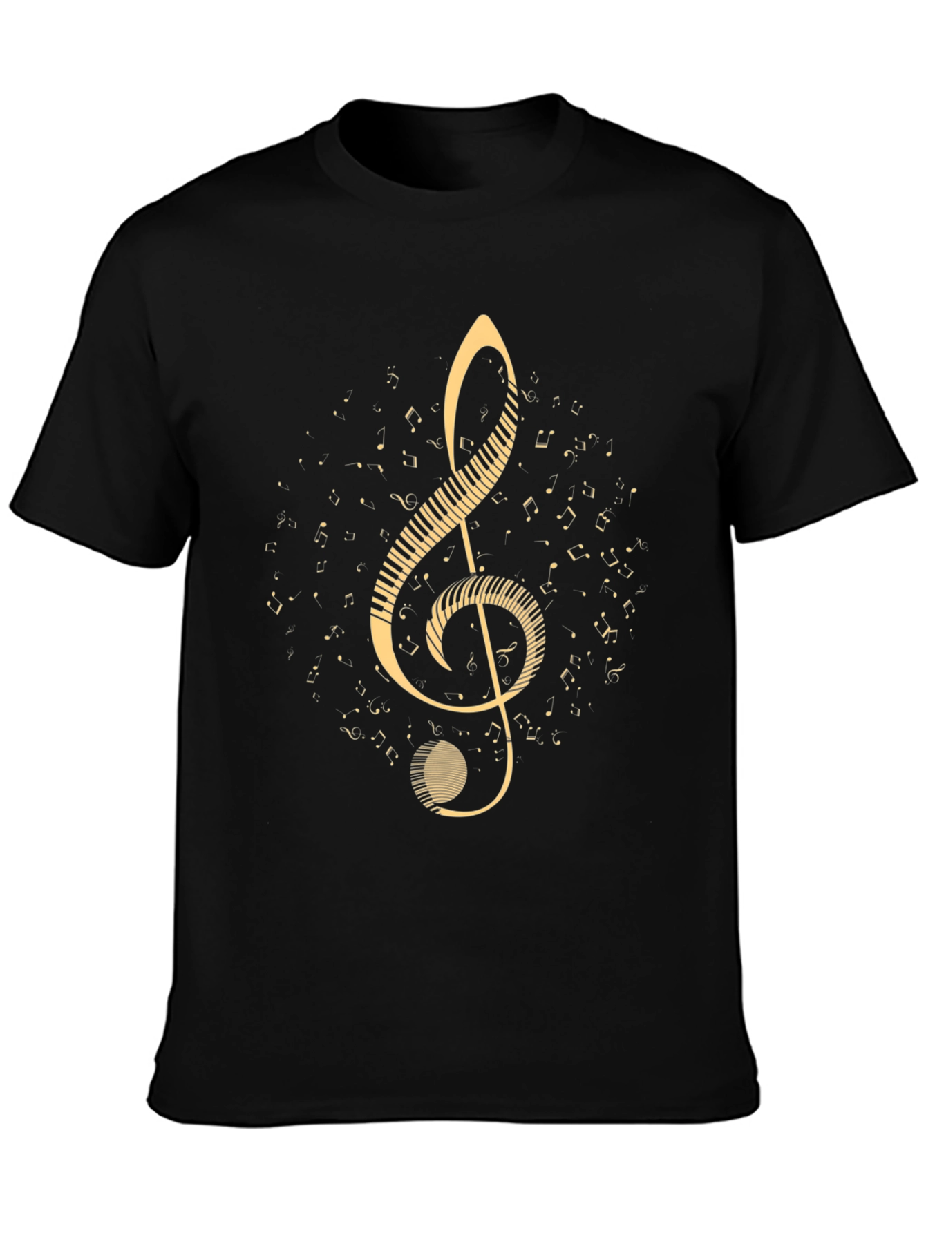 Musical Clef T-Shirt - Black Cotton Music Tee