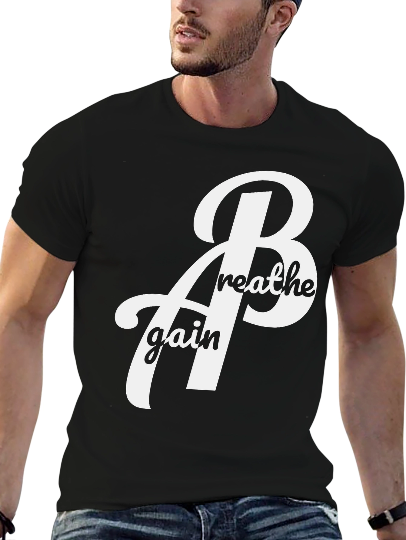 Breathe Again Black Graphic Tee Shirt