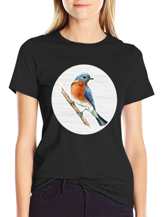 Bluebird Branch Graphic Tee - Stylish Bird Lover T-Shirt