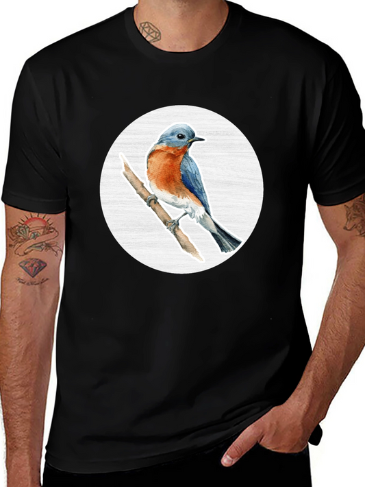 Bluebird Branch Graphic Tee - Stylish Bird Lover T-Shirt