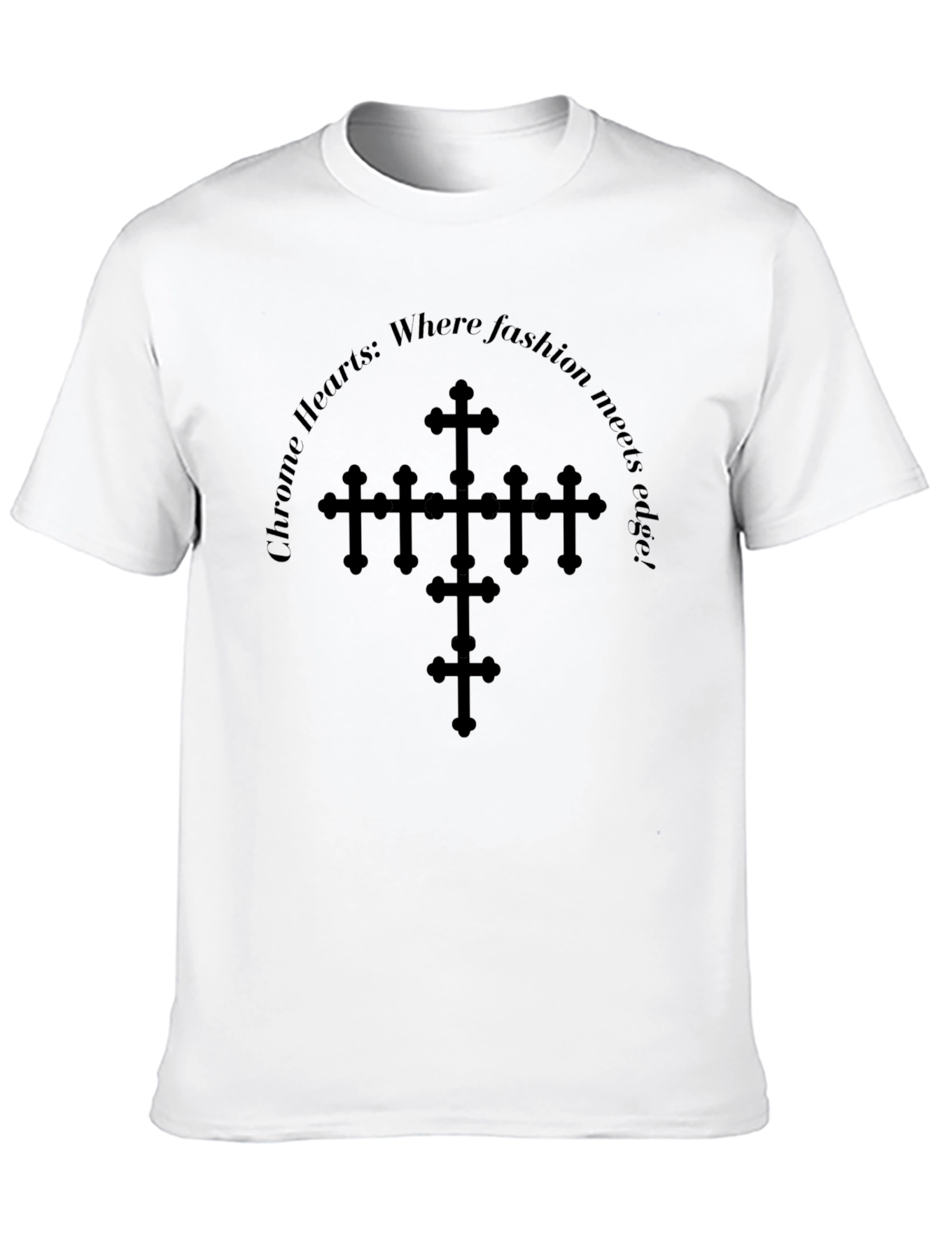 Gothic Cross Graphic Black T-Shirt