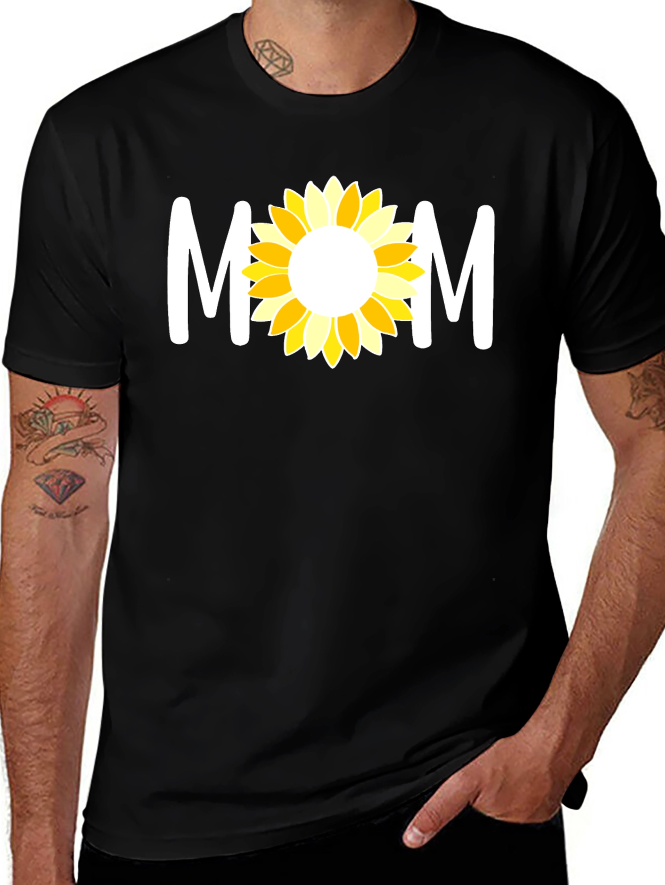 Mom Sunflower Graphic Tee - Cute Mothers Day Gift