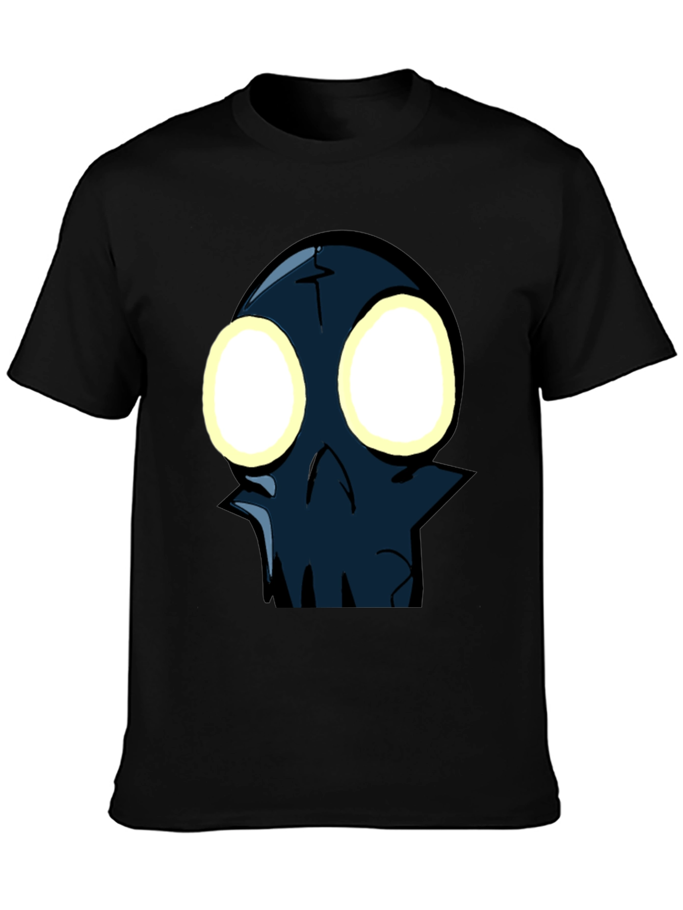 Glow-Eyed Skull Graphic T-Shirt - Black