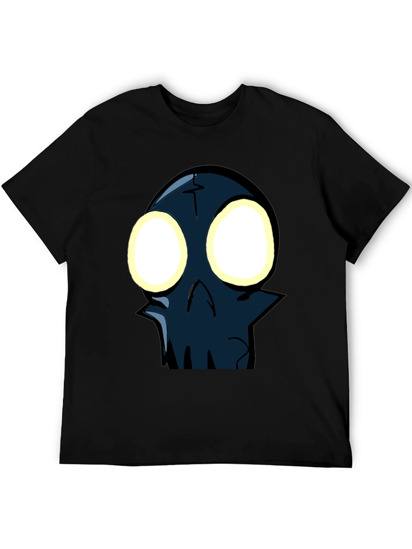 Glow-Eyed Skull Graphic T-Shirt - Black