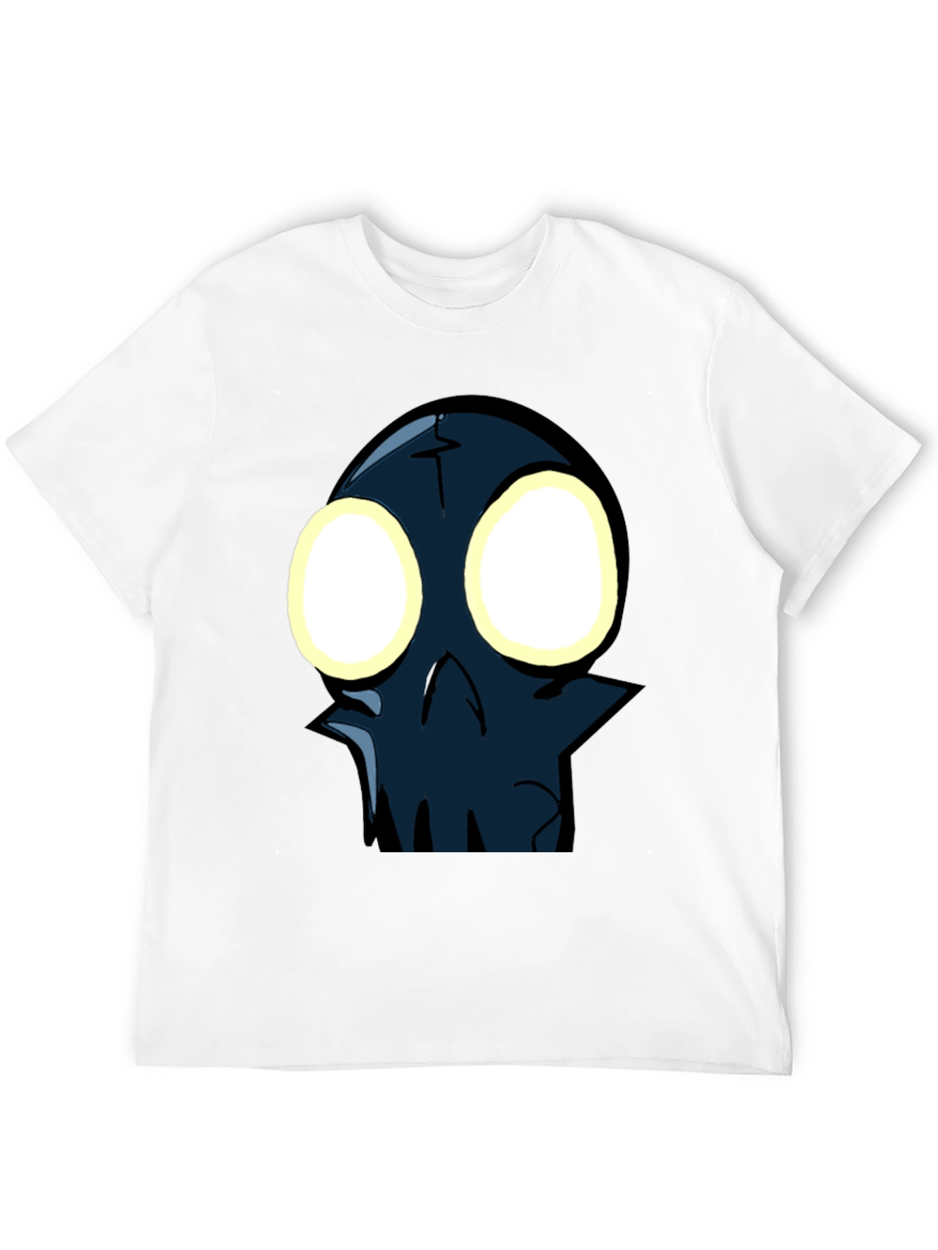 Glow-Eyed Skull Graphic T-Shirt - Black