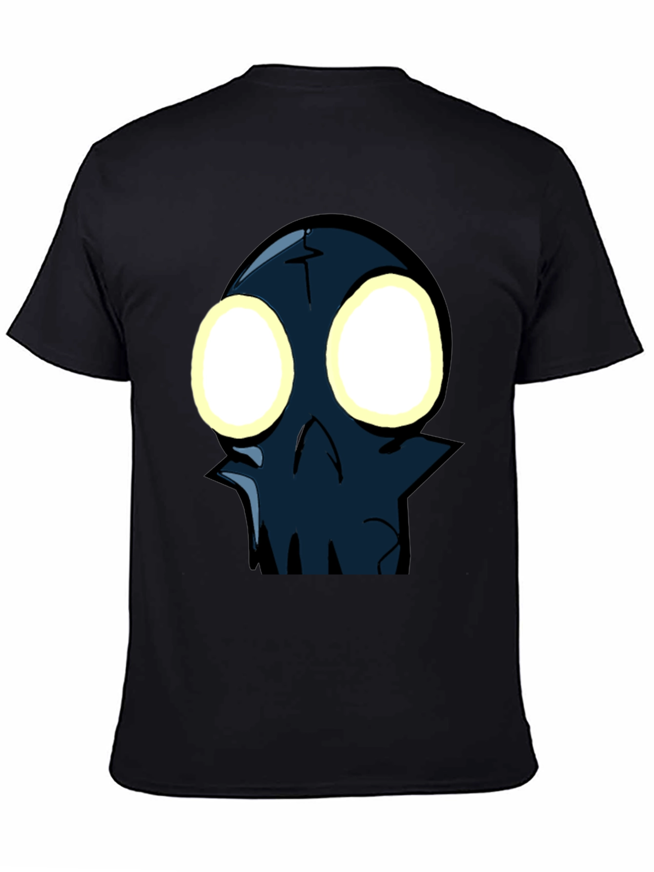 Glow-Eyed Skull Graphic T-Shirt - Black