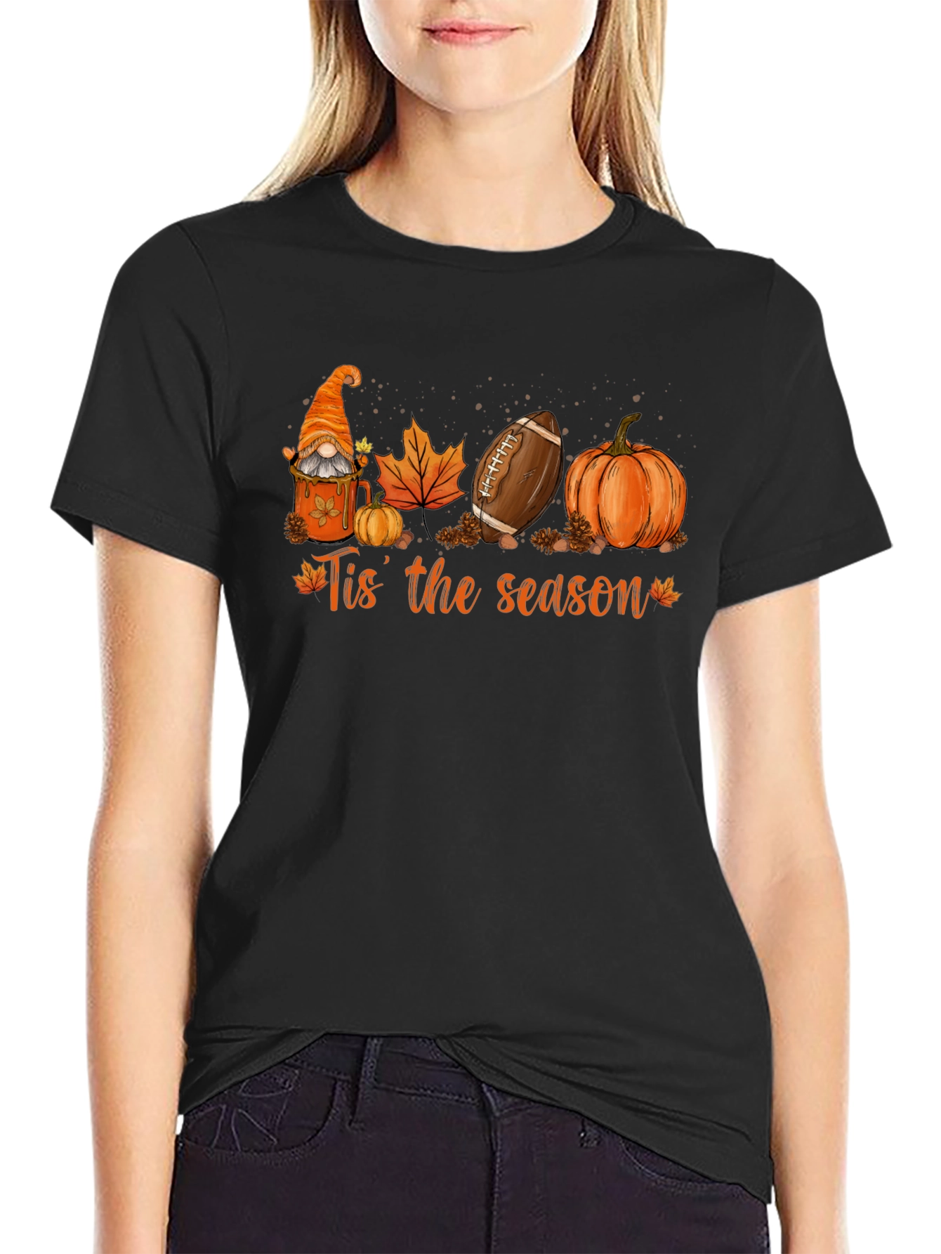 Tis the Season Black Graphic T-Shirt
