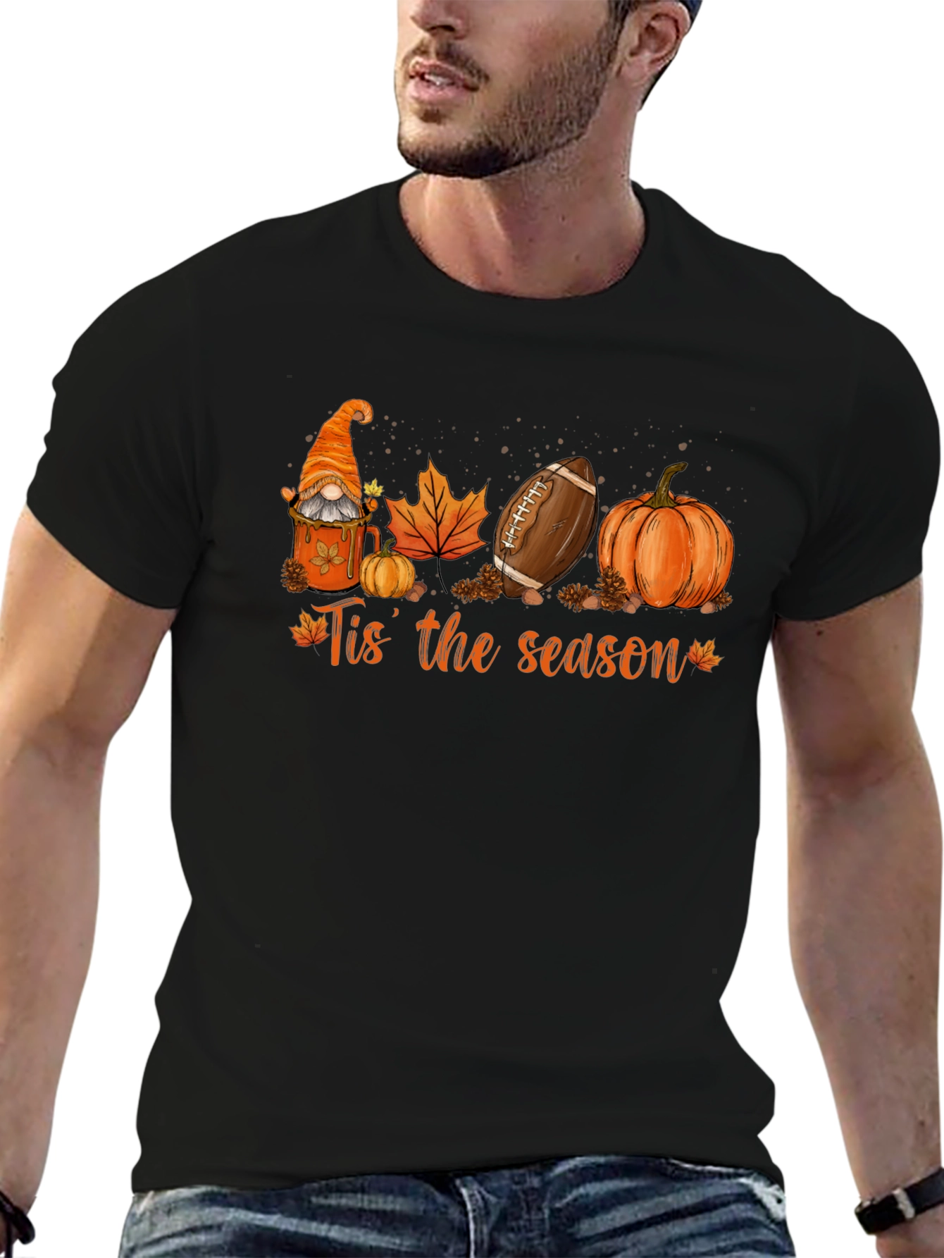 Tis the Season Black Graphic T-Shirt