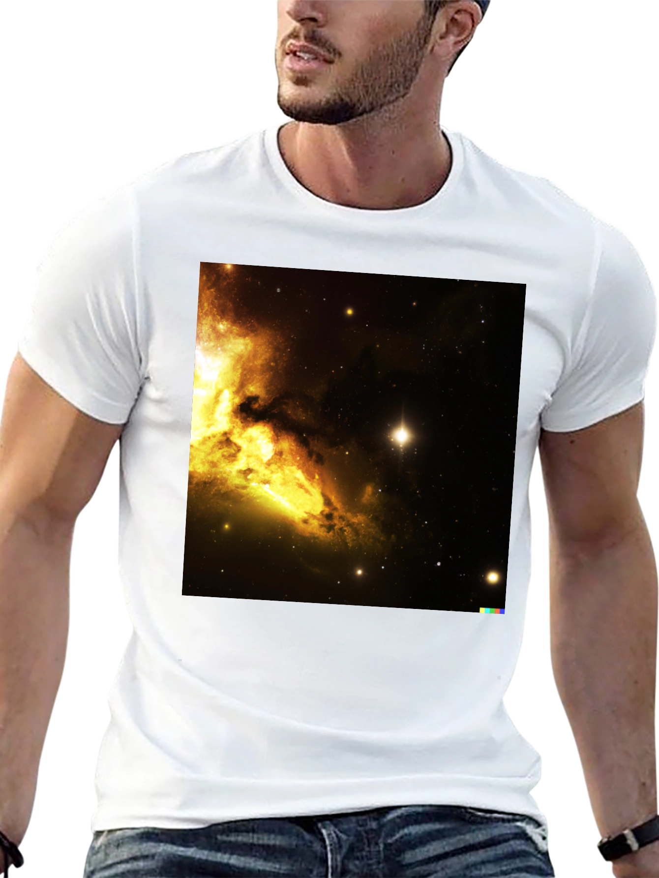 Nebula Print Black T-Shirt
