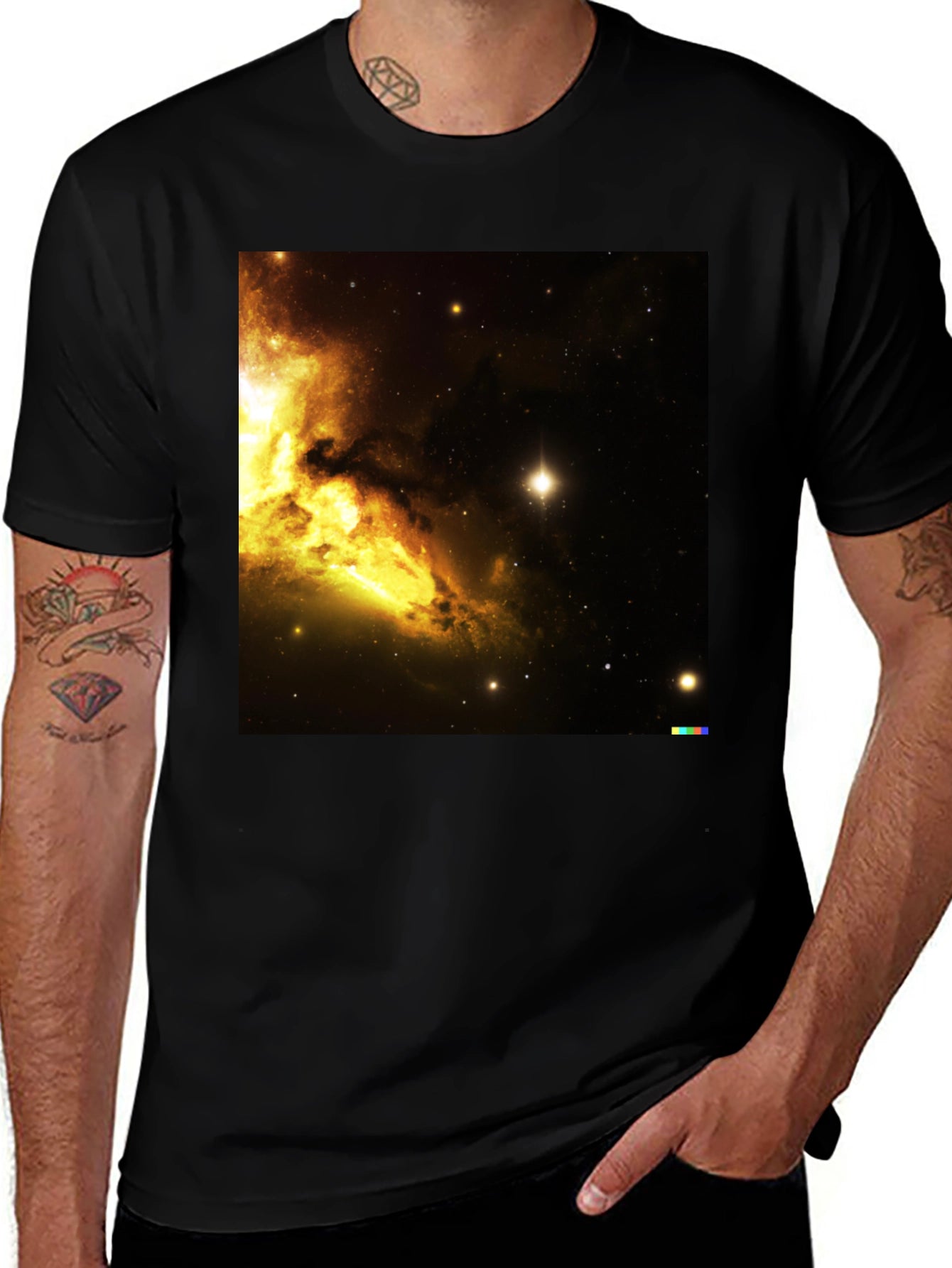 Nebula Print Black T-Shirt