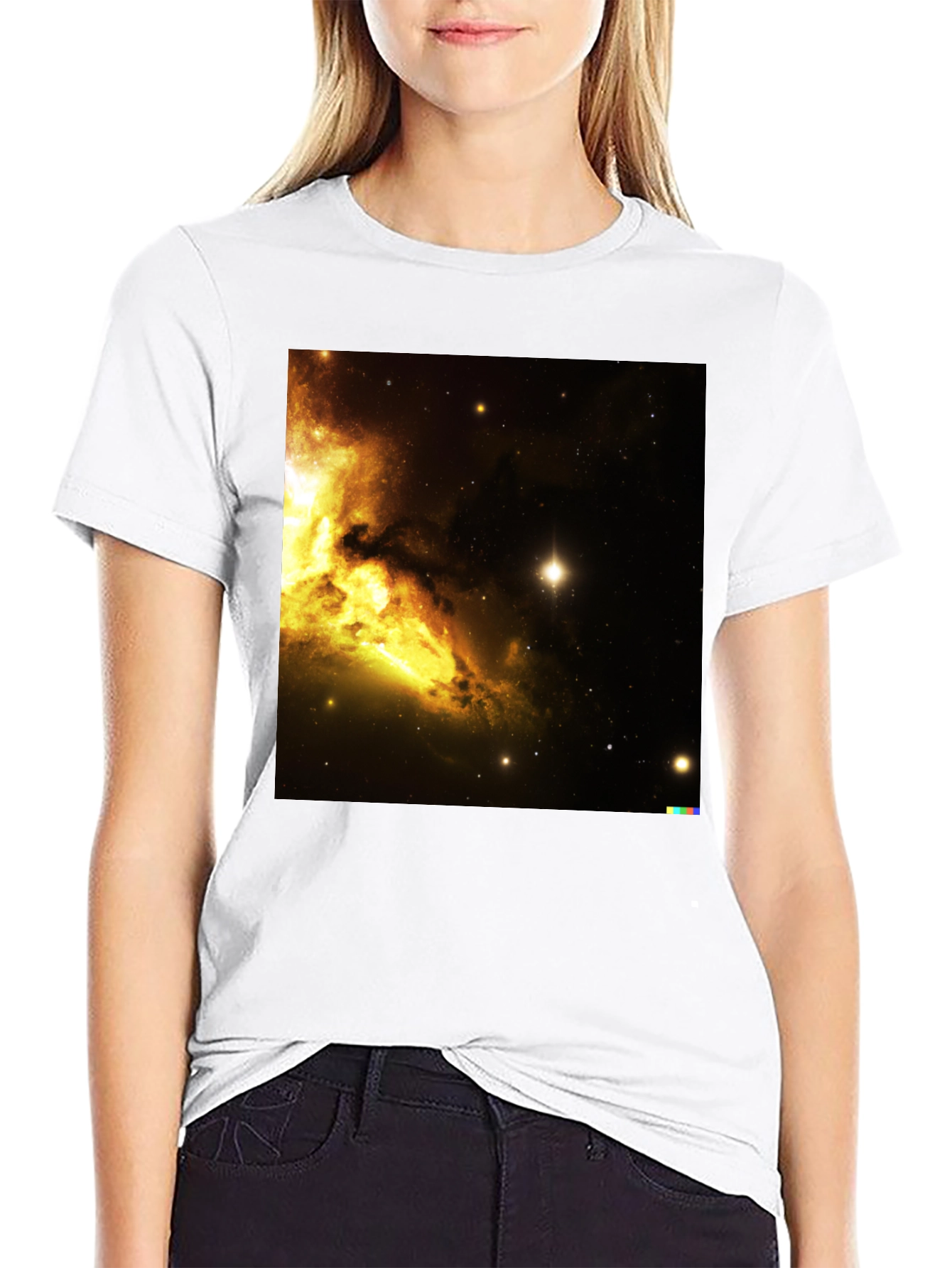 Nebula Print Black T-Shirt