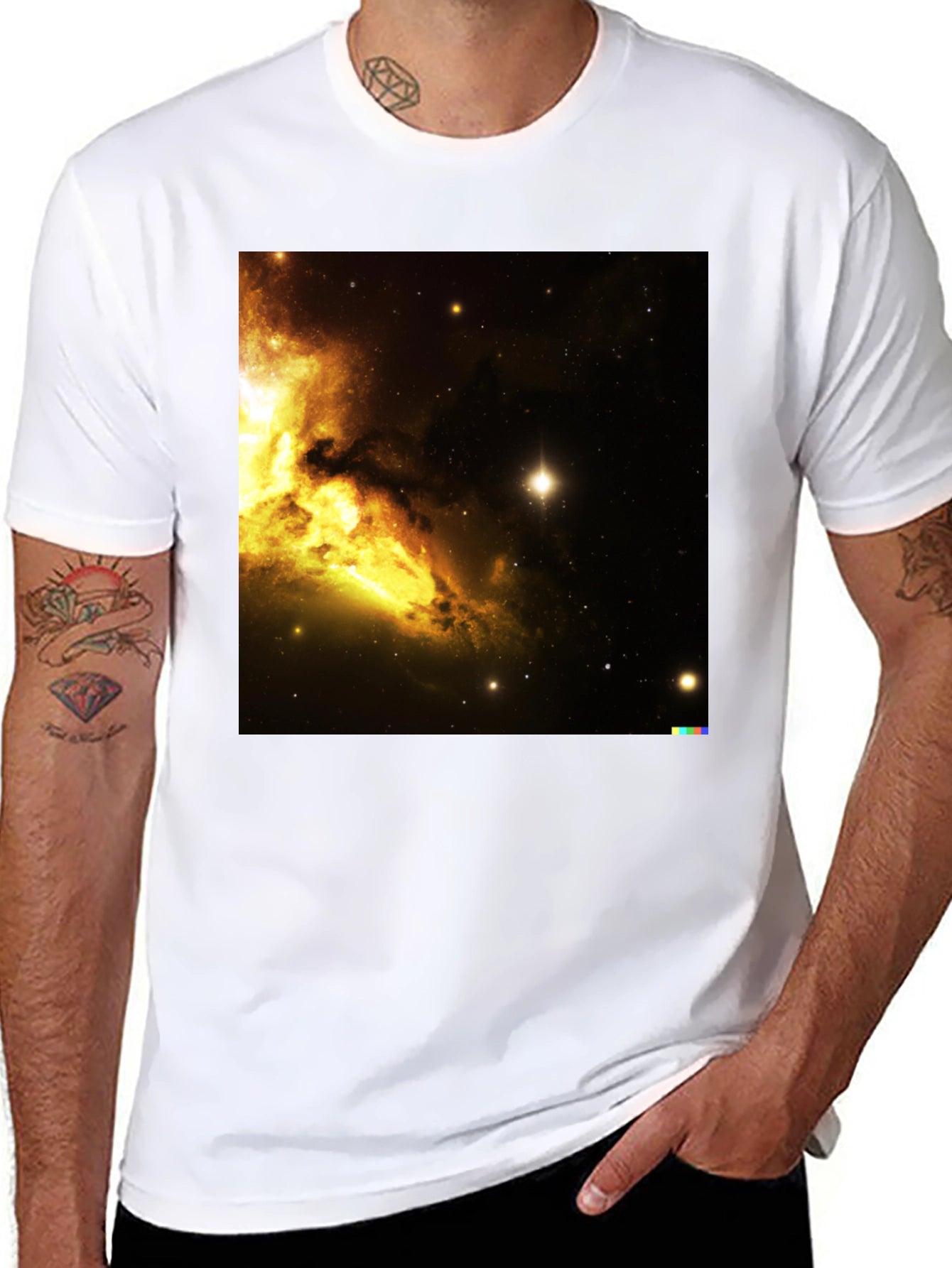 Nebula Print Black T-Shirt