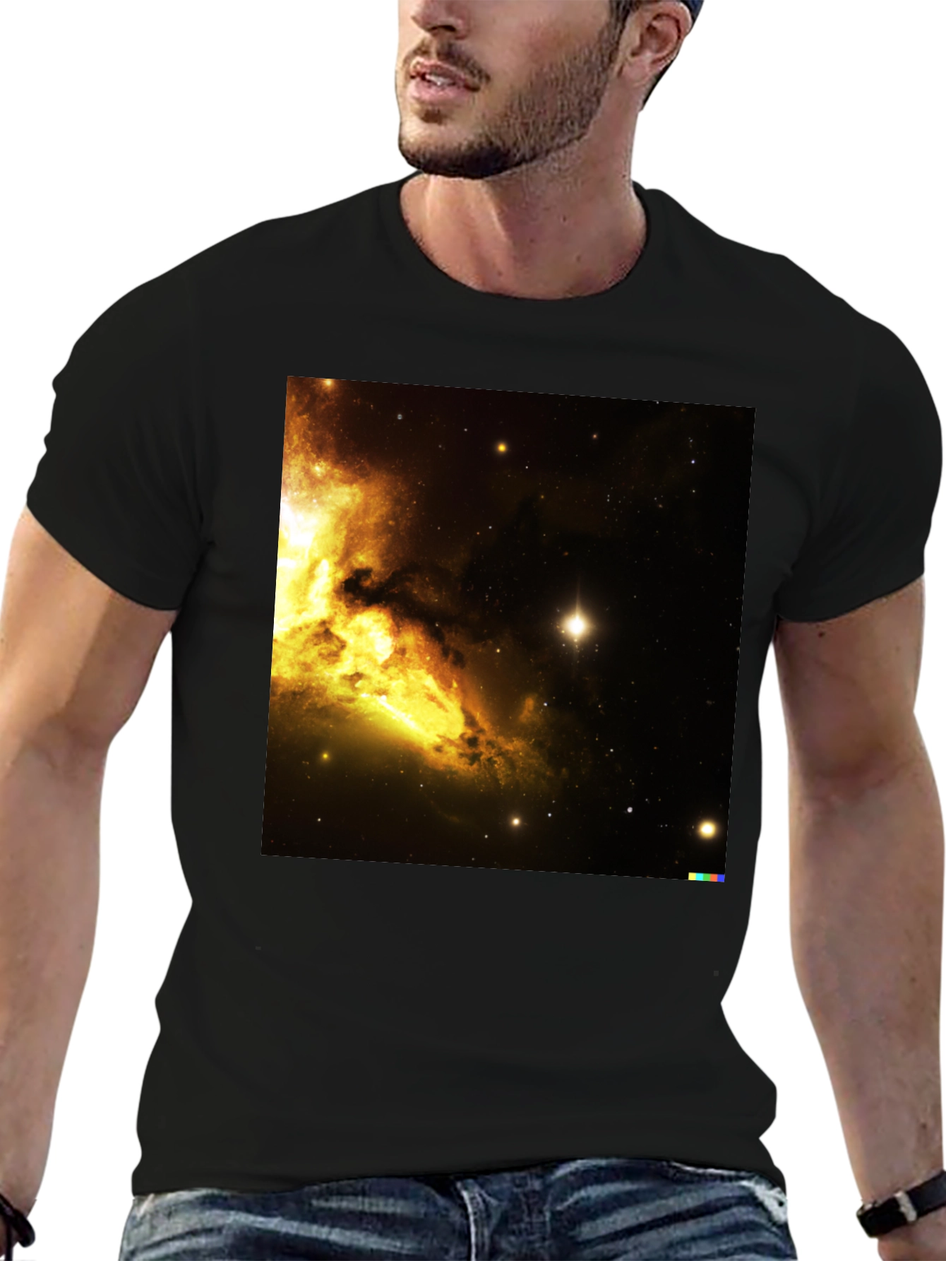 Nebula Print Black T-Shirt