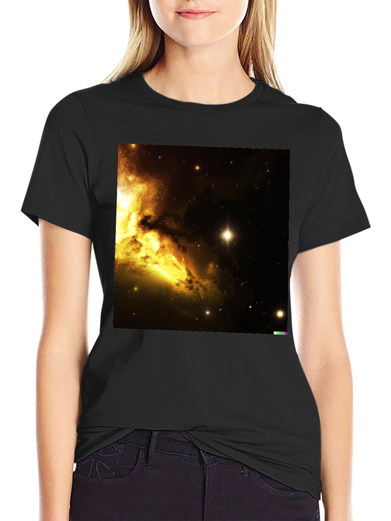 Nebula Print Black T-Shirt