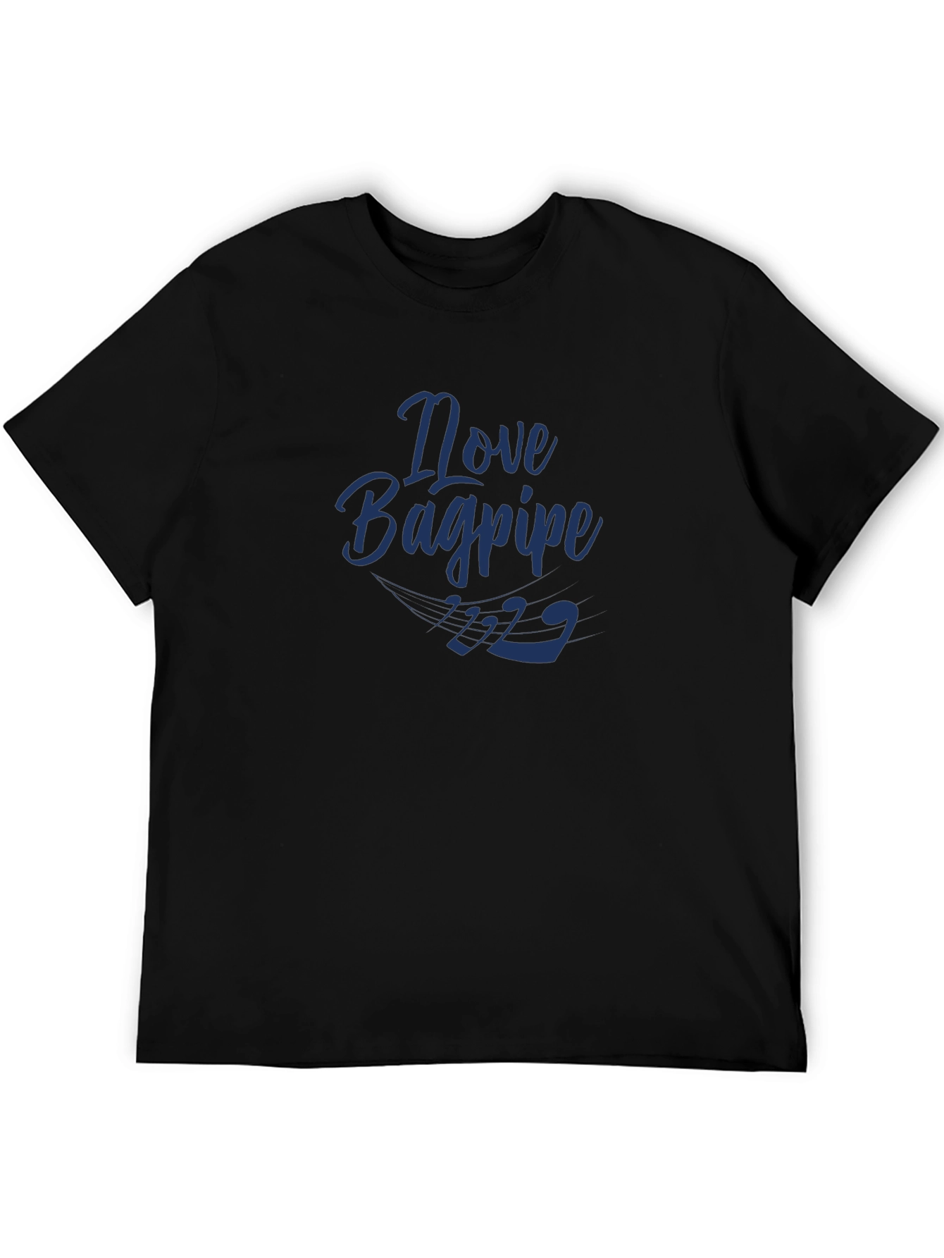 Novelty Bagpipe Graphic Tee - Black