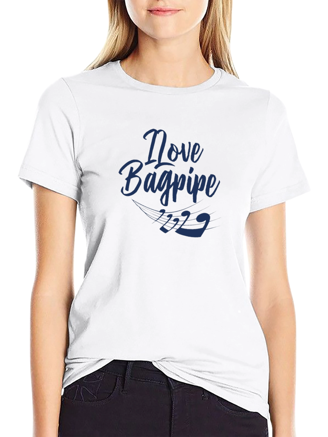 Novelty Bagpipe Graphic Tee - Black