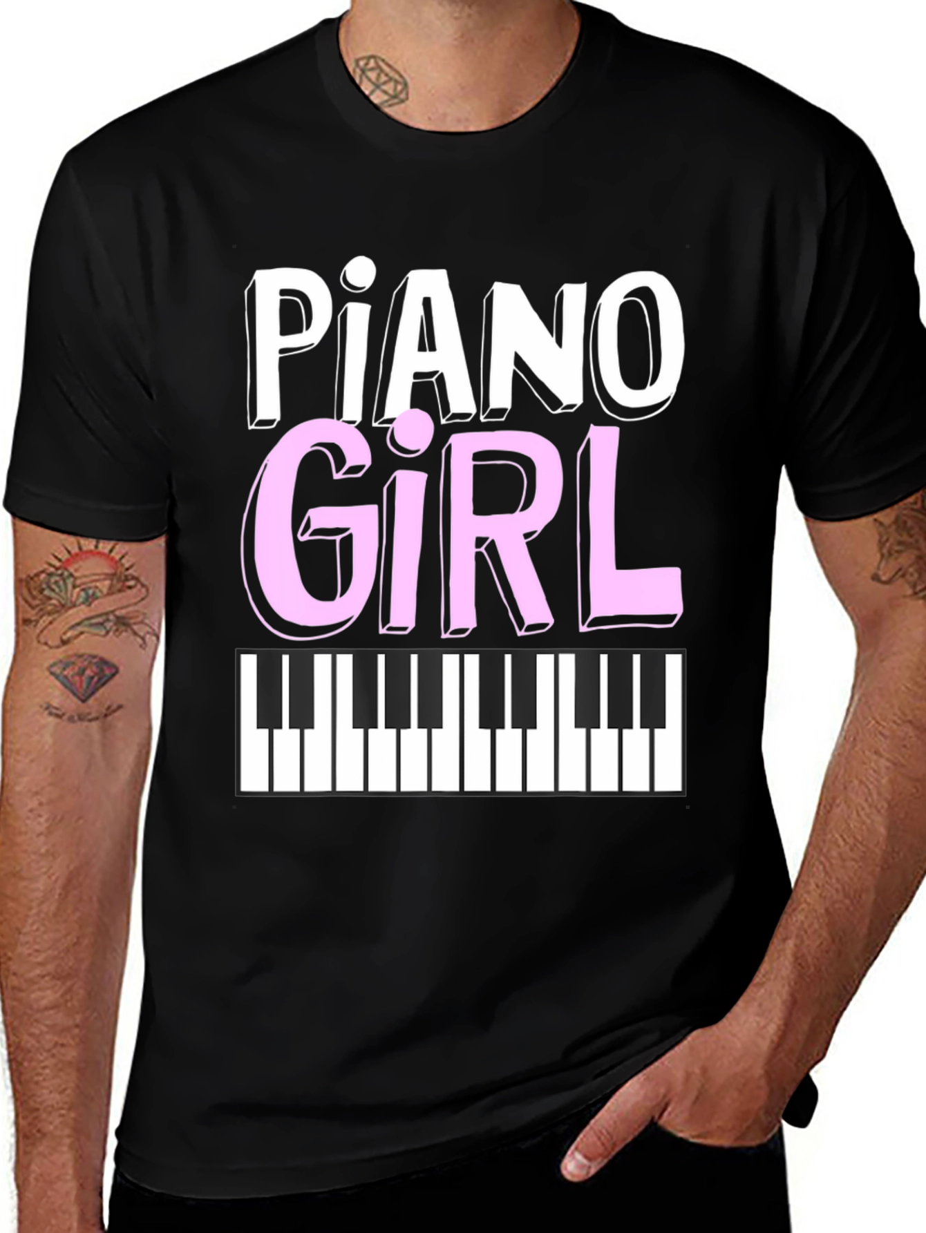 Piano Girl Graphic Tee - Music Lover Shirt