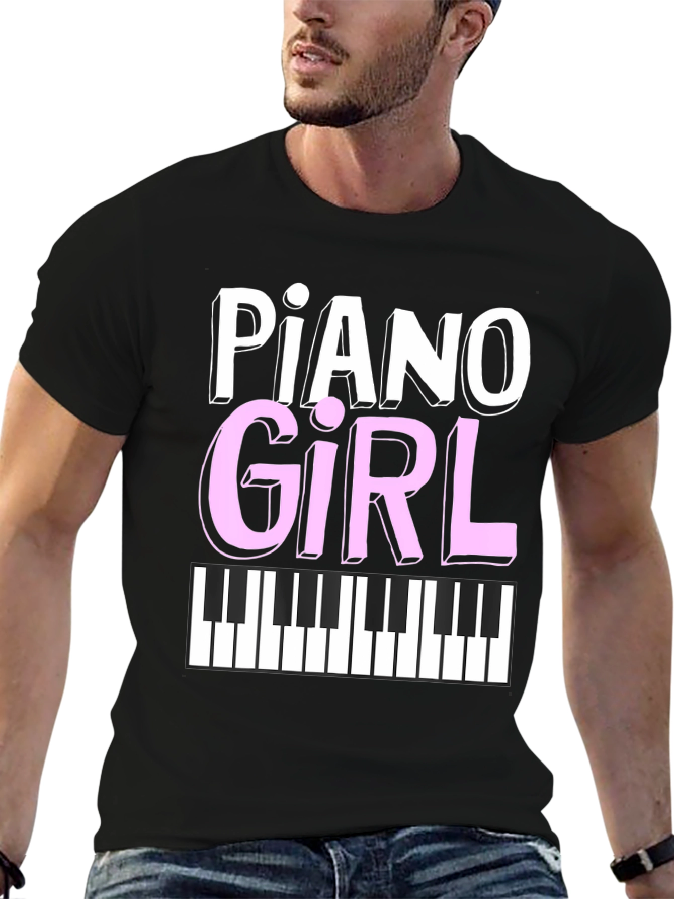 Piano Girl Graphic Tee - Music Lover Shirt