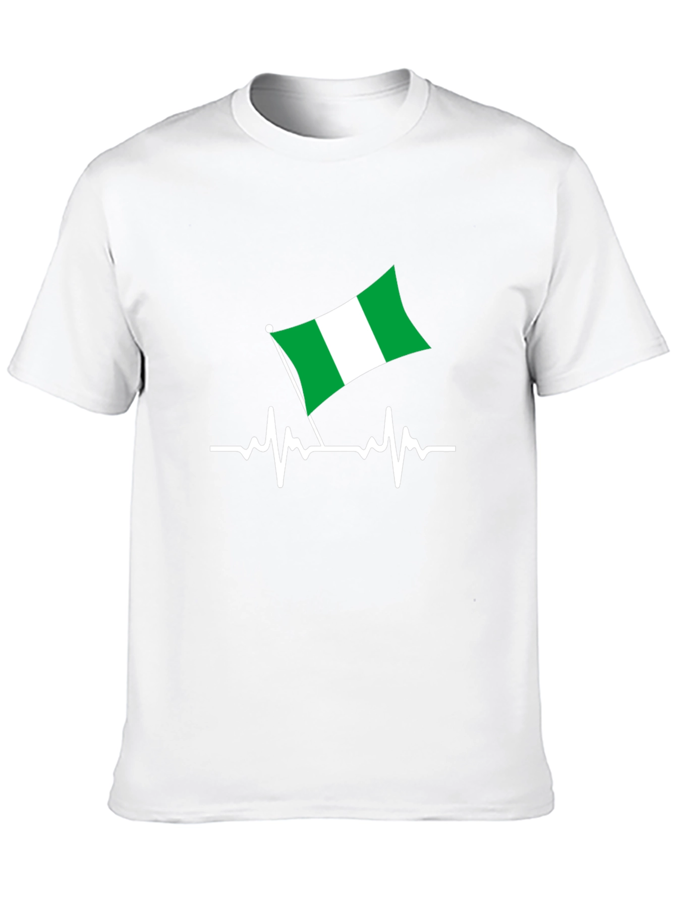 Nigeria Flag Heartbeat Graphic Tee