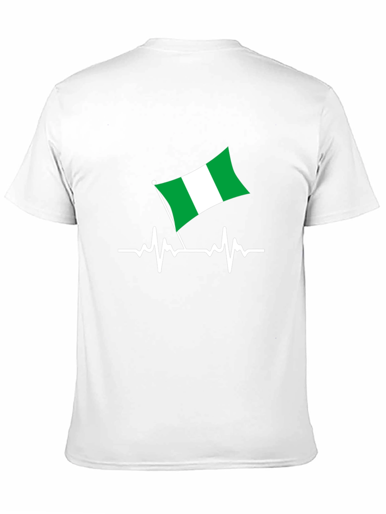 Nigeria Flag Heartbeat Graphic Tee