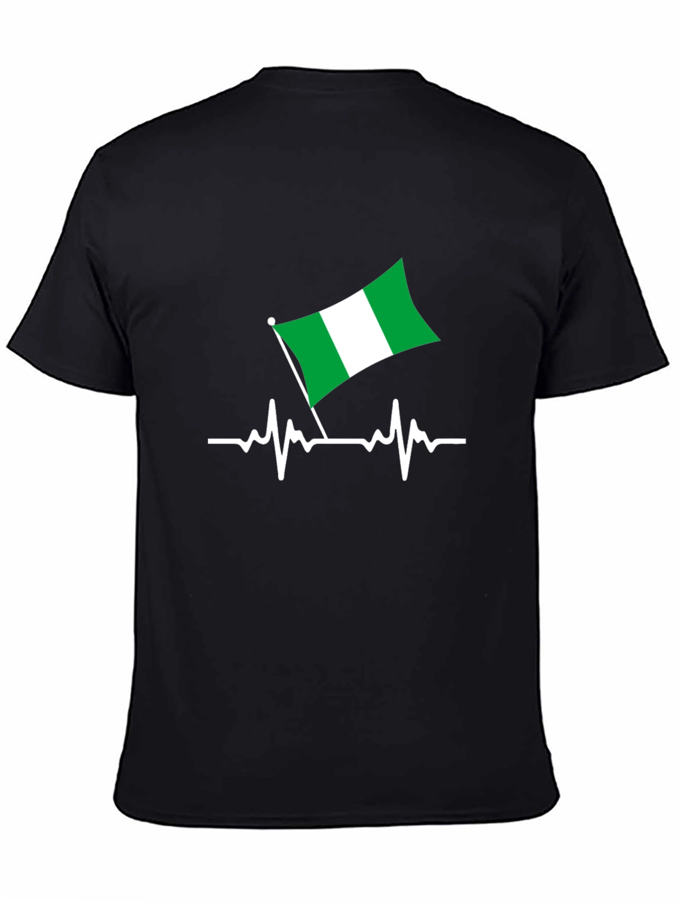 Nigeria Flag Heartbeat Graphic Tee