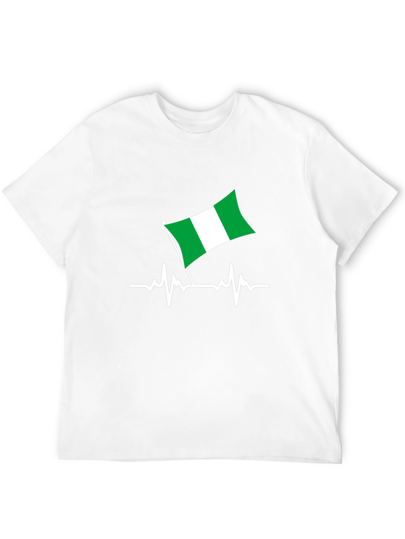 Nigeria Flag Heartbeat Graphic Tee