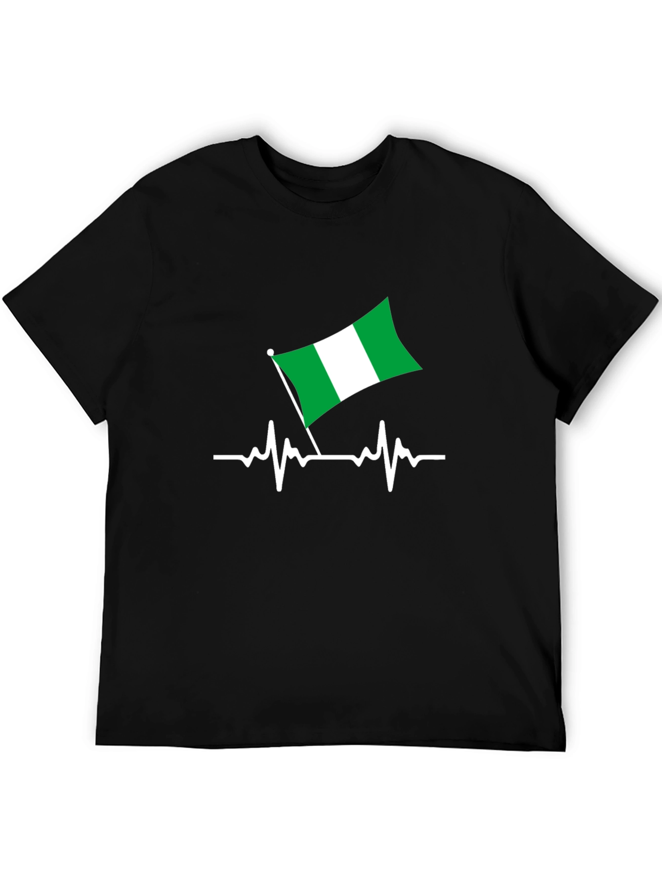 Nigeria Flag Heartbeat Graphic Tee