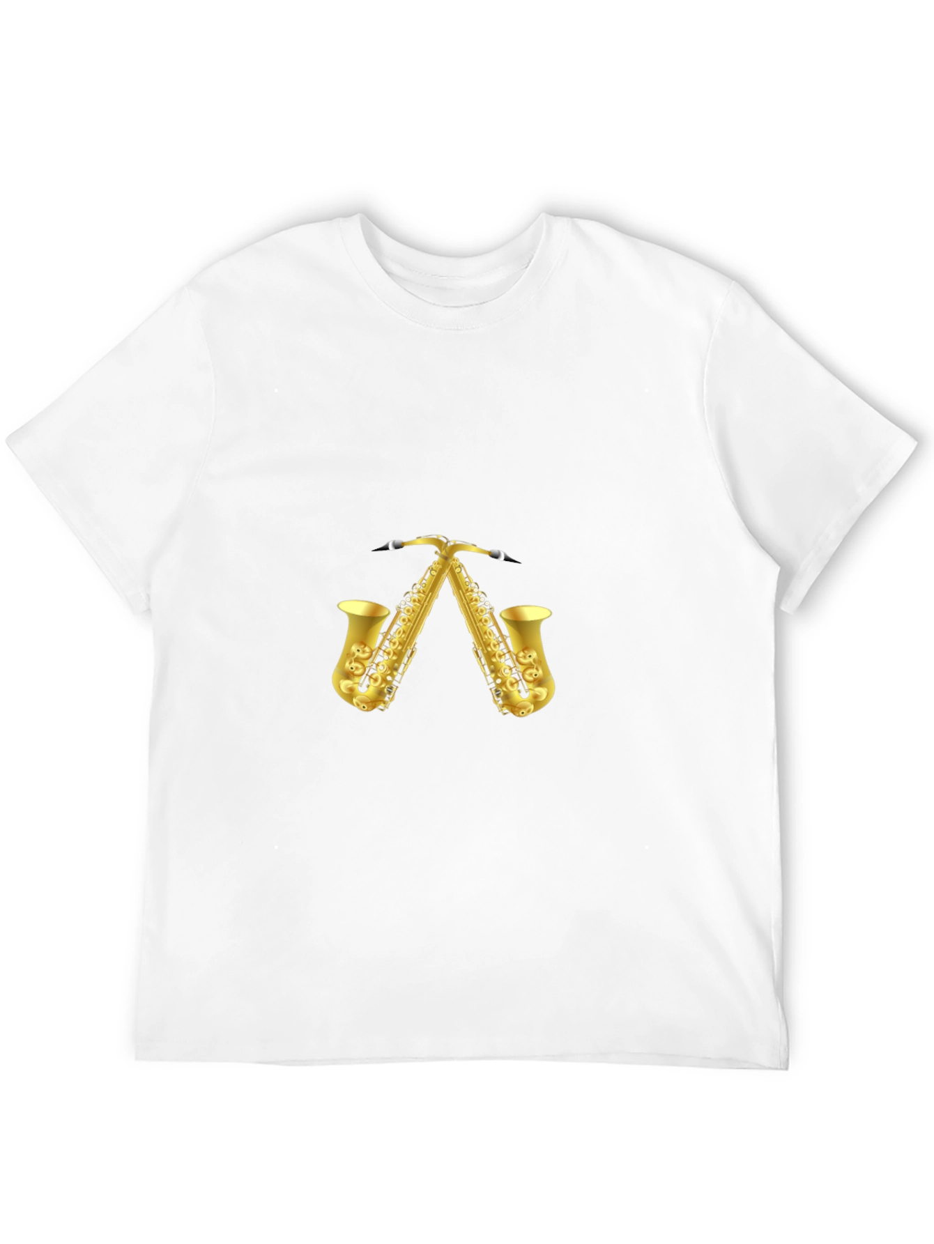 Saxophone Pattern Black T-Shirt