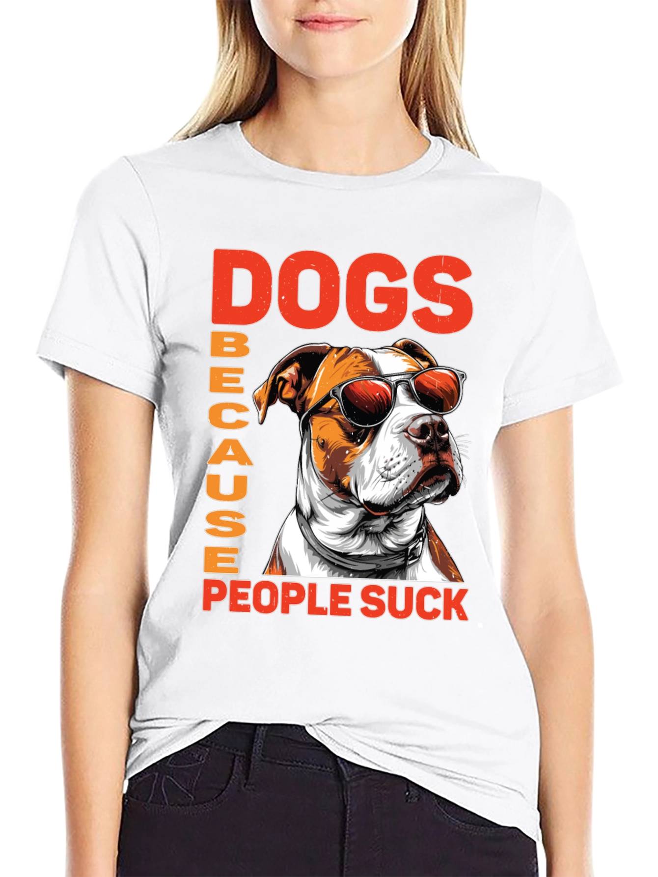 Dogs Because People Suck Graphic Tee