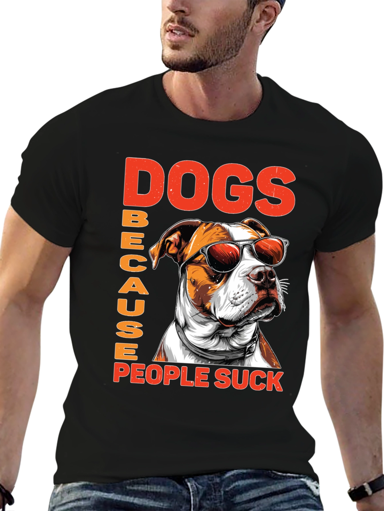 Dogs Because People Suck Graphic Tee