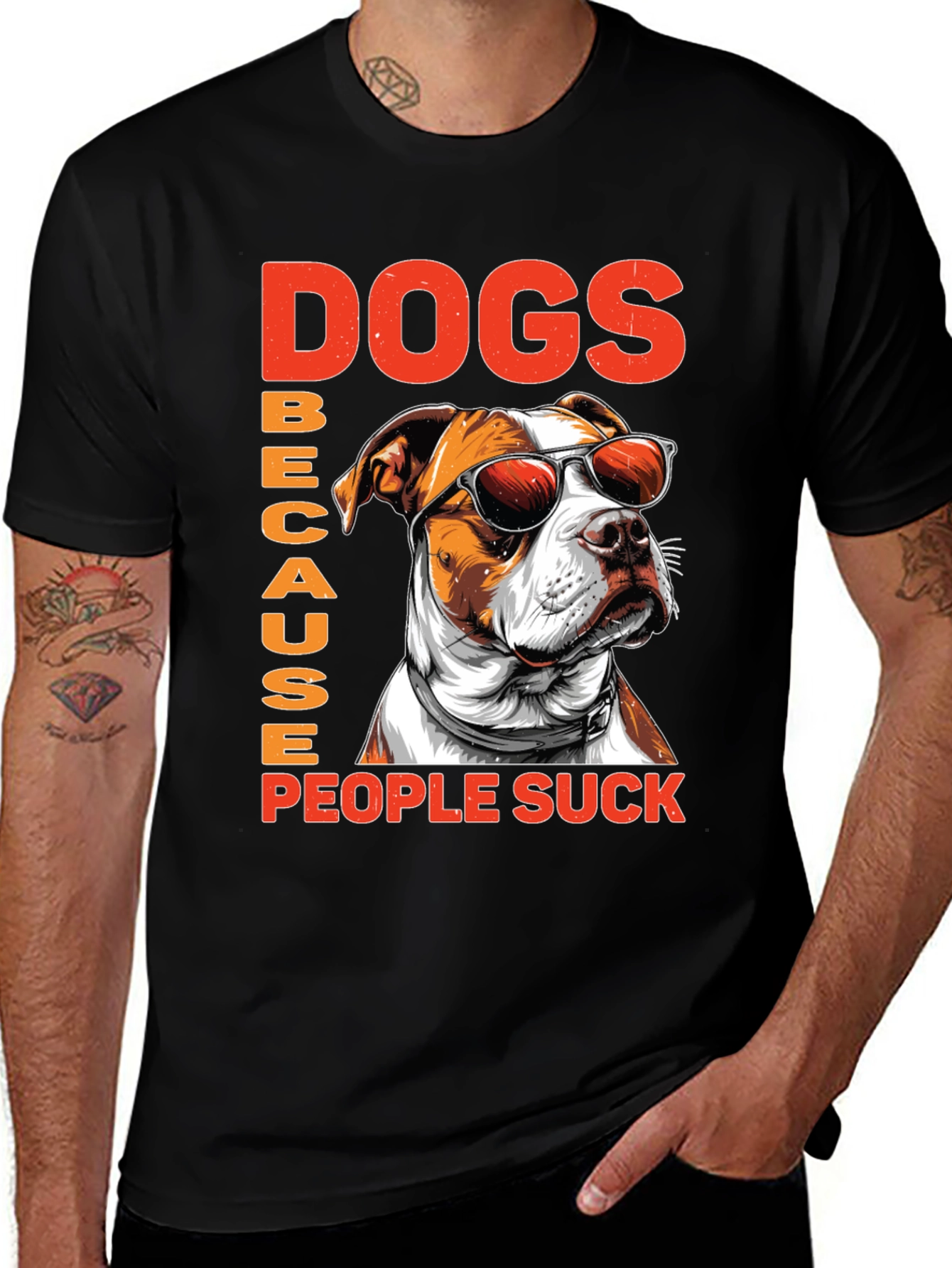 Dogs Because People Suck Graphic Tee