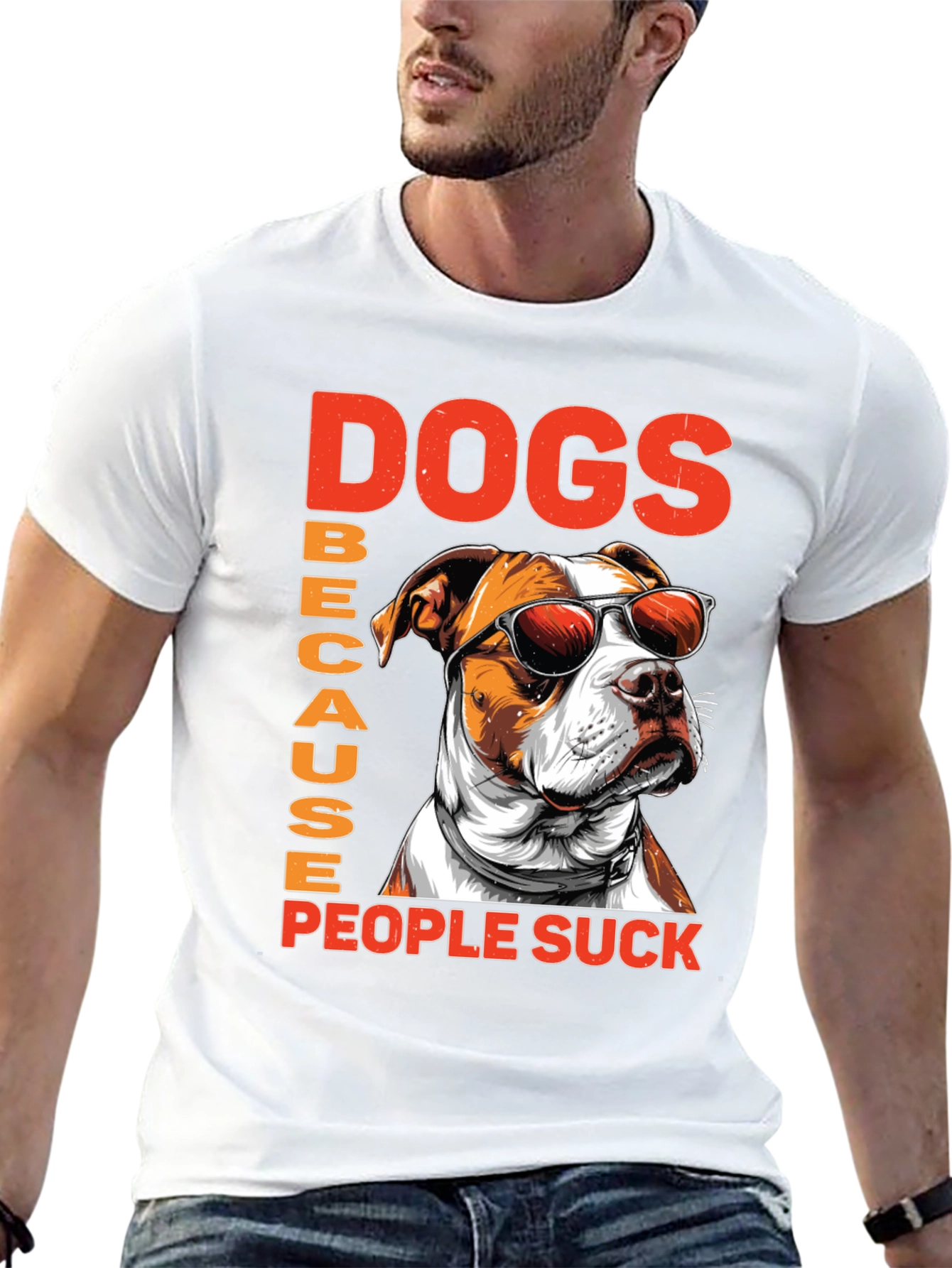 Dogs Because People Suck Graphic Tee