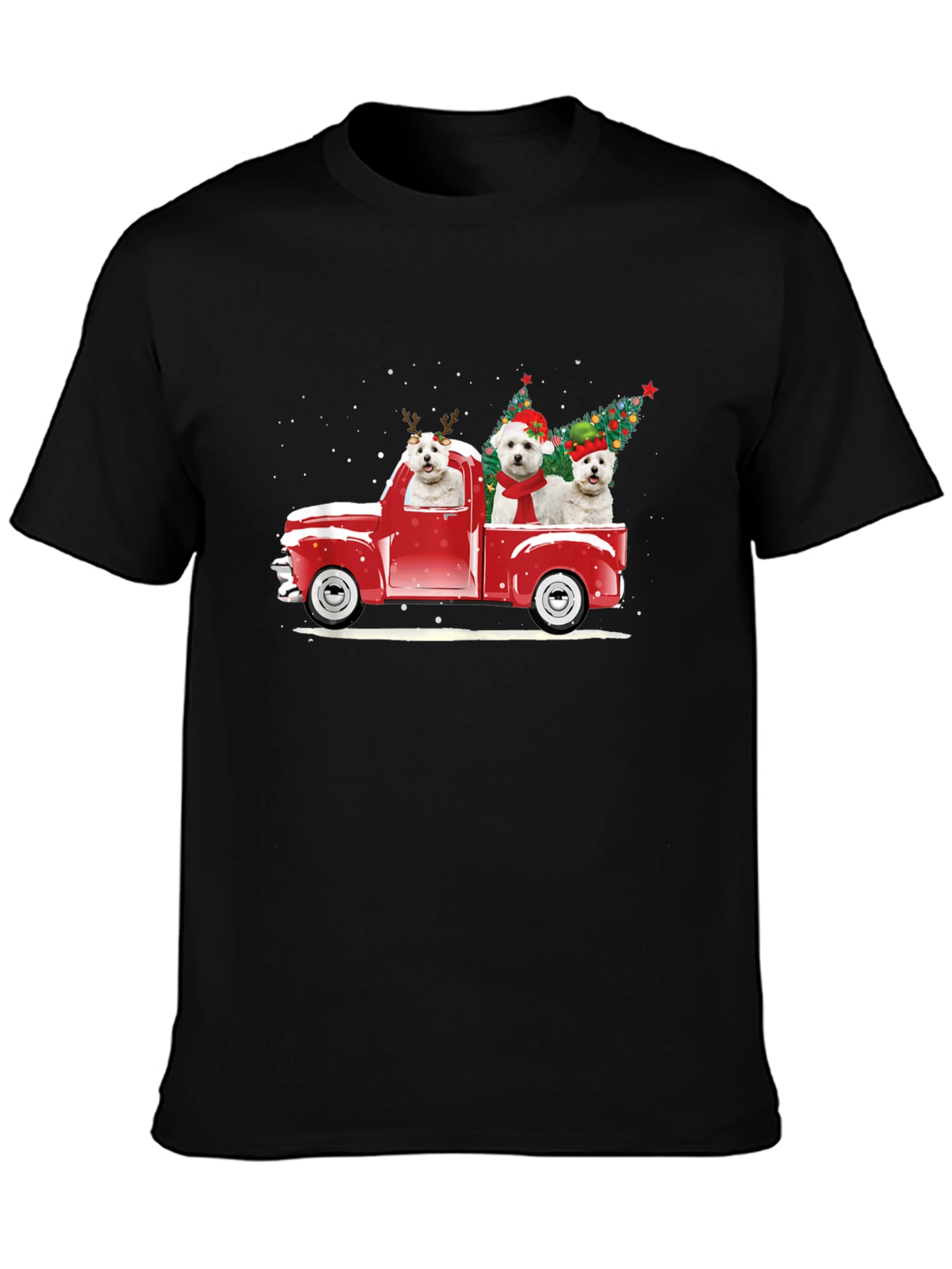 Christmas Dog Truck T-Shirt - Holiday Tee