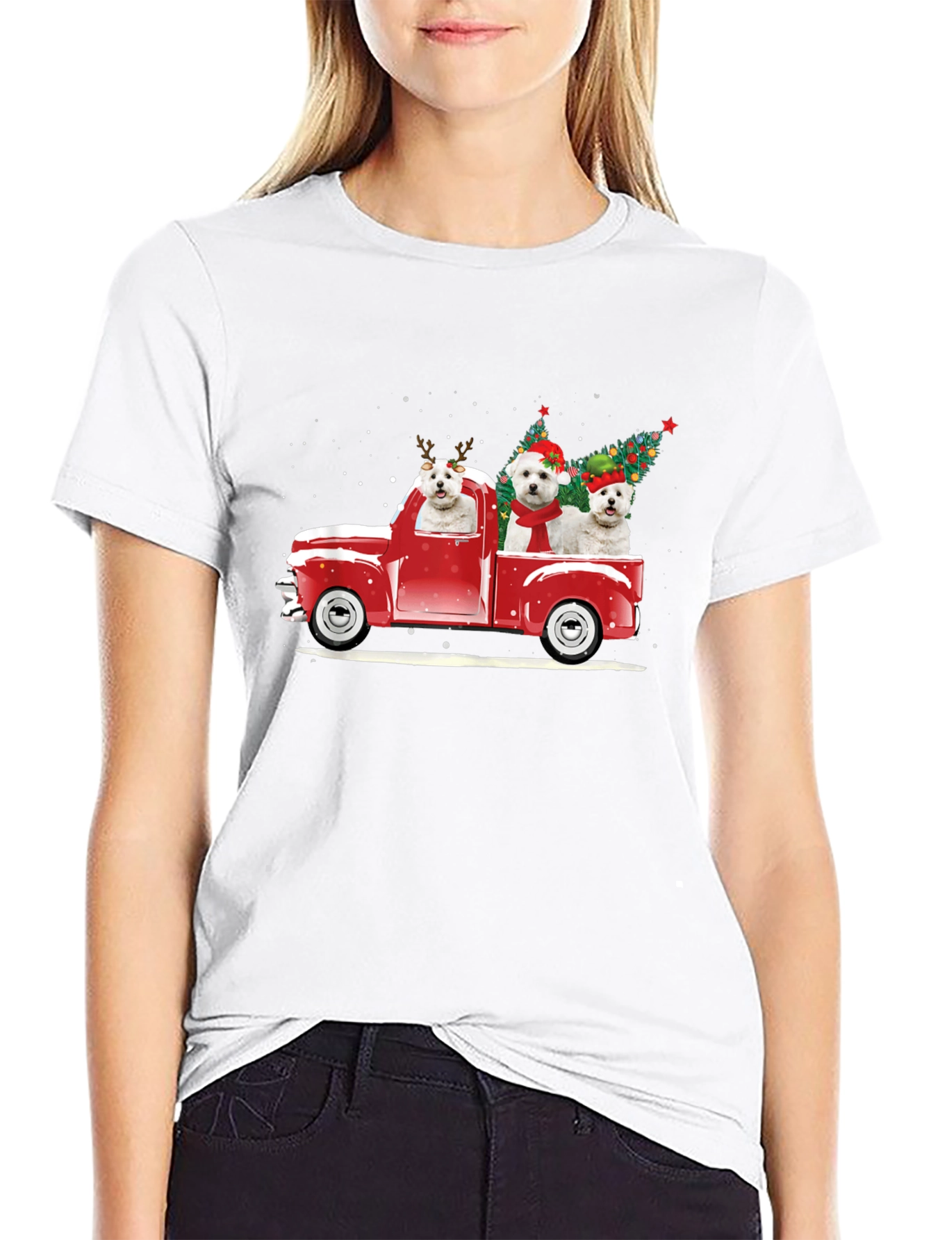 Christmas Dog Truck T-Shirt - Holiday Tee