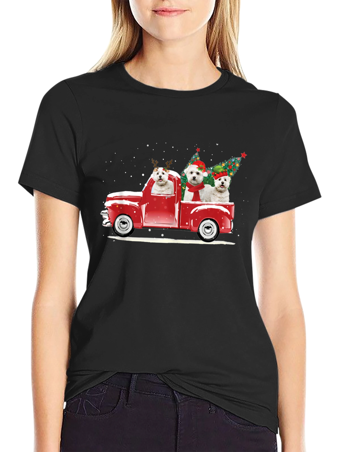 Christmas Dog Truck T-Shirt - Holiday Tee