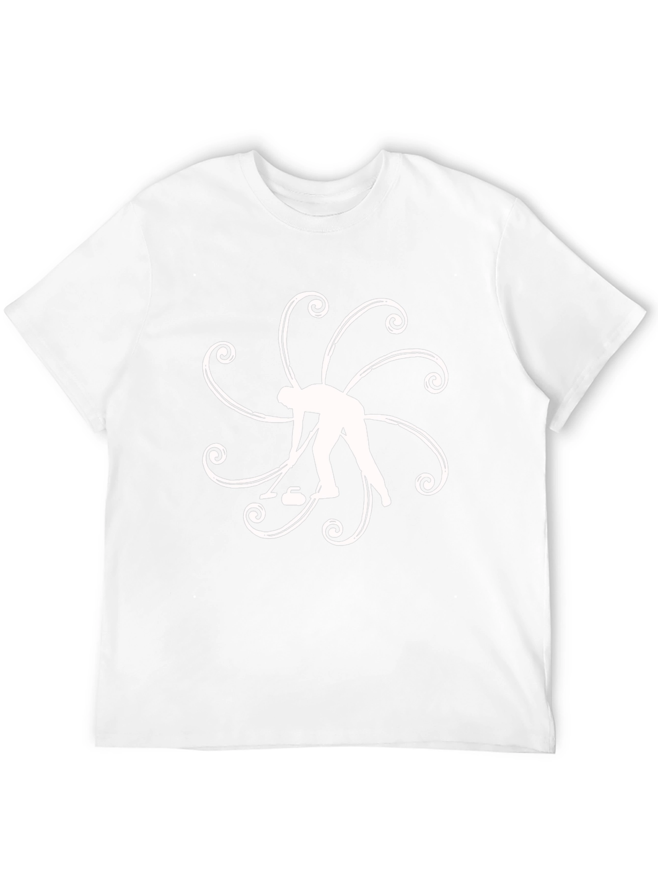 Curling Sport Black T-Shirt Graphic Design