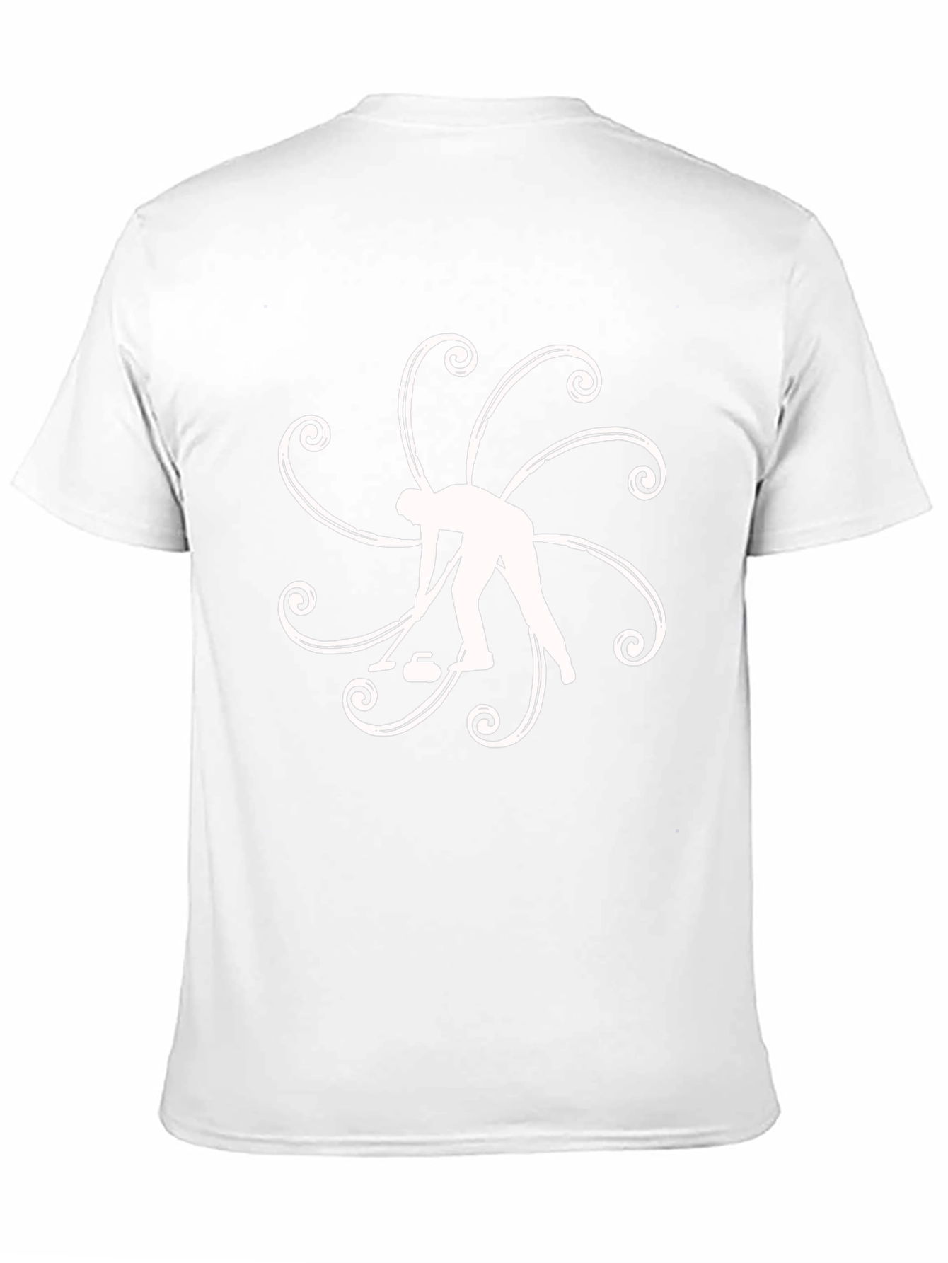 Curling Sport Black T-Shirt Graphic Design