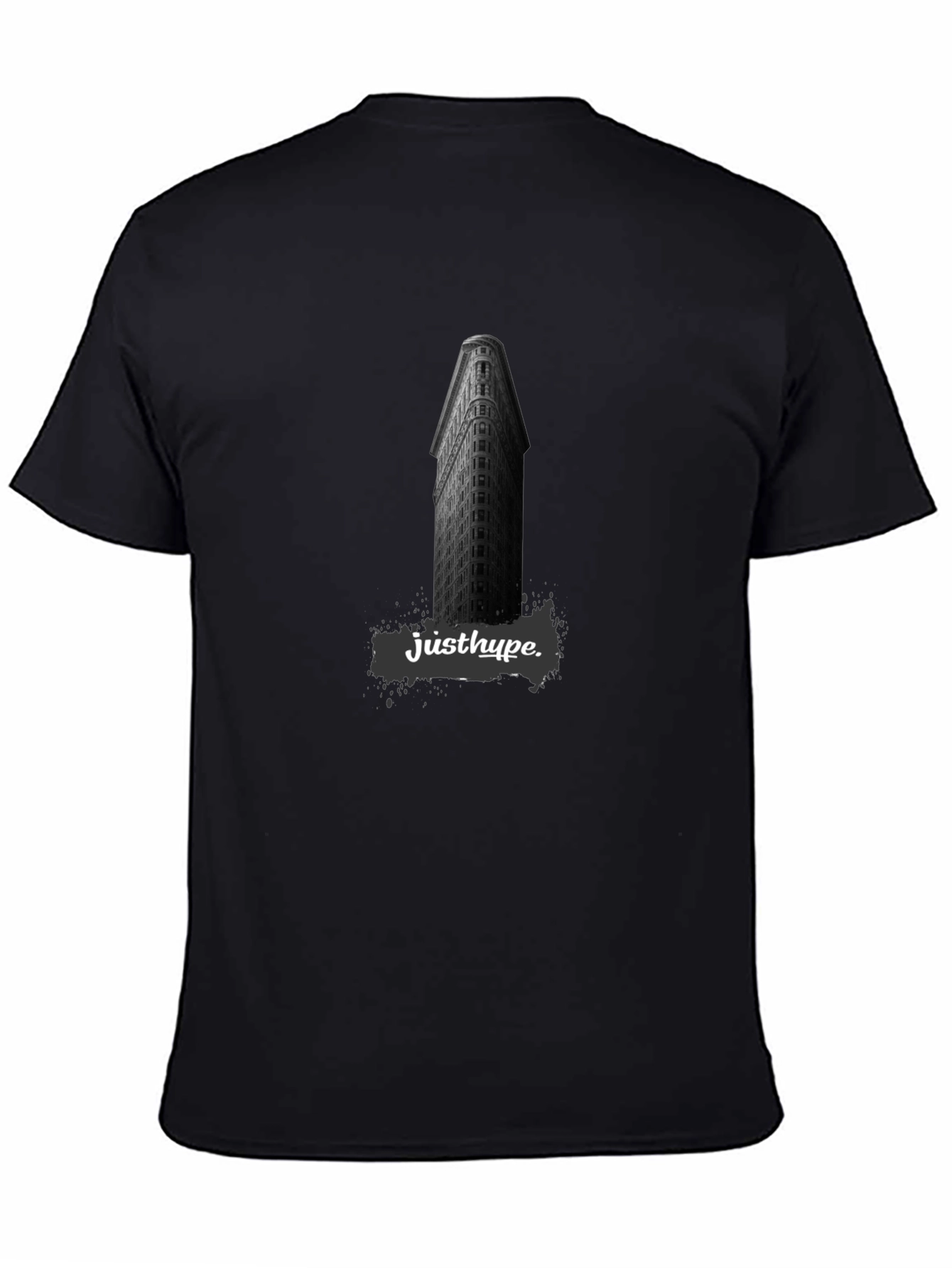 Justhype Building Graphic Tee - Modern Black T-Shirt