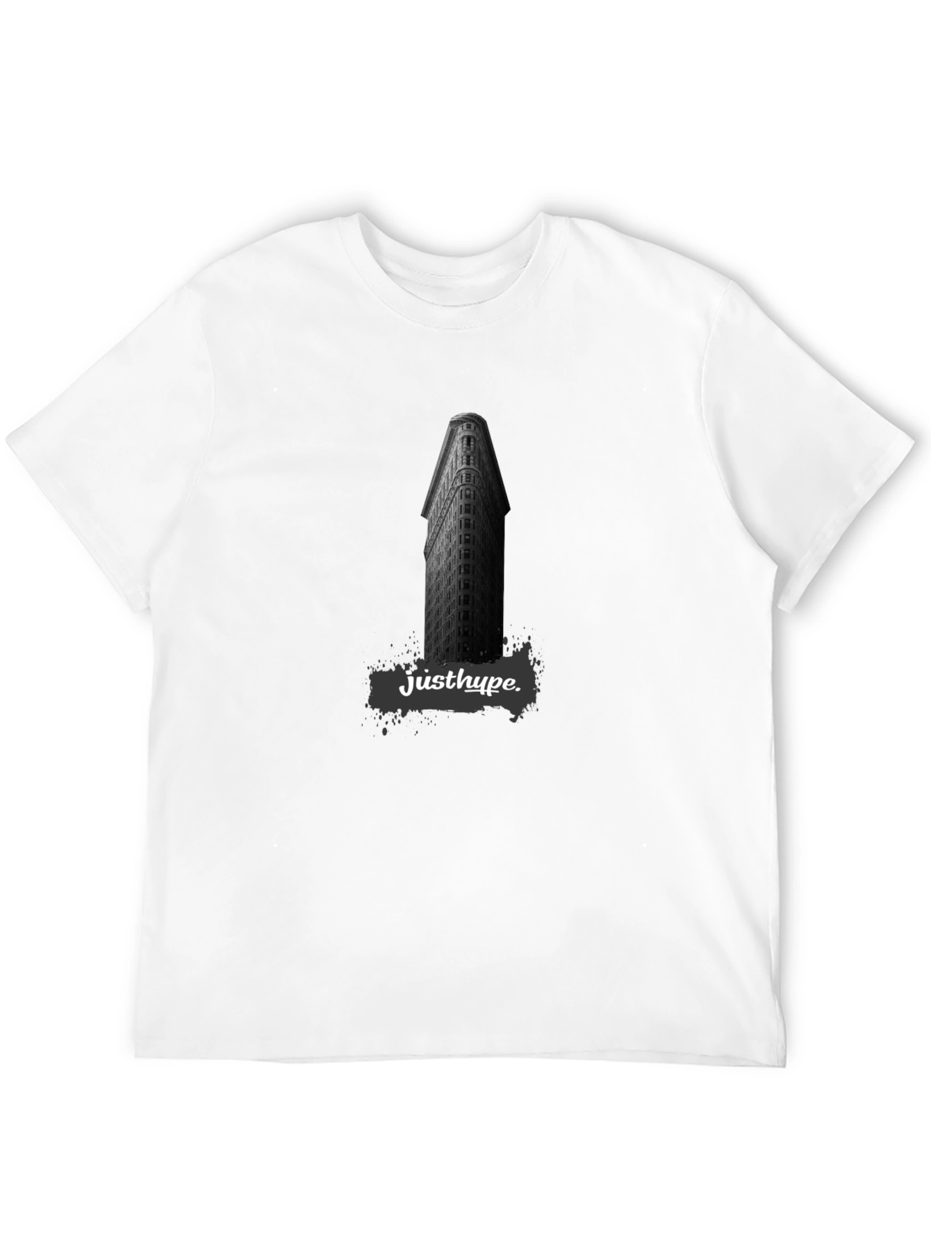 Justhype Building Graphic Tee - Modern Black T-Shirt