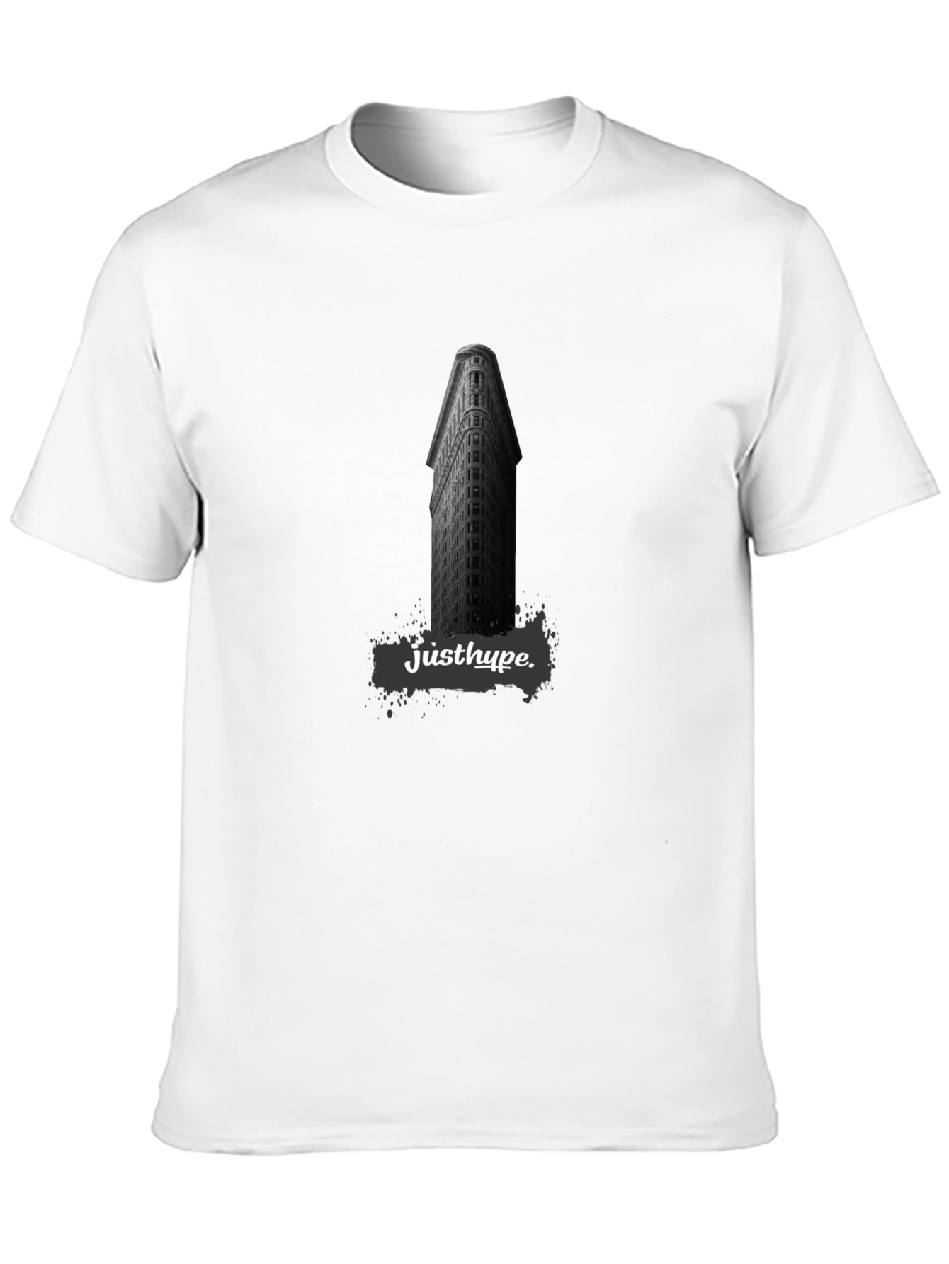 Justhype Building Graphic Tee - Modern Black T-Shirt