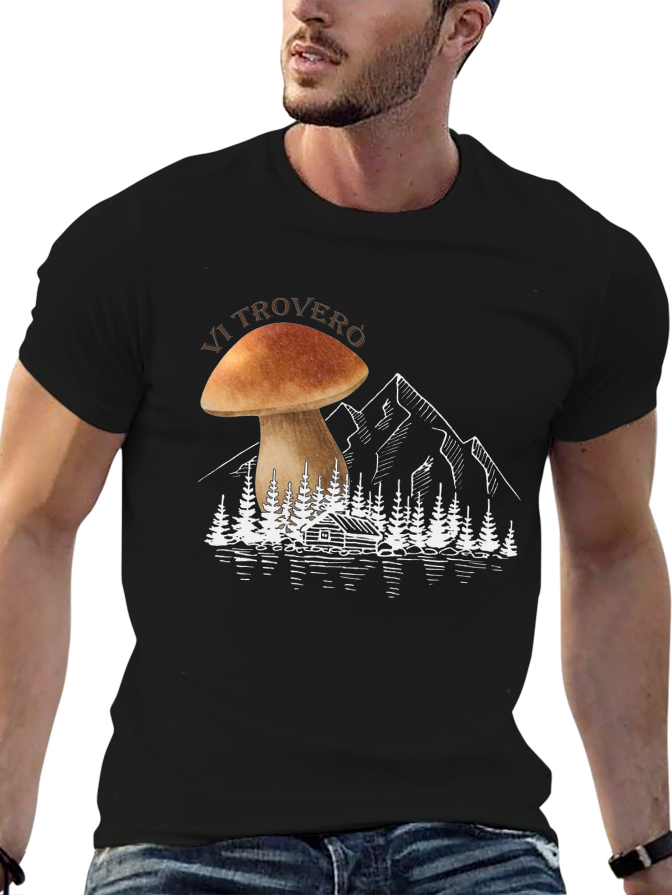 Mushroom Mountain Graphic T-Shirt - Nature Lover Tee